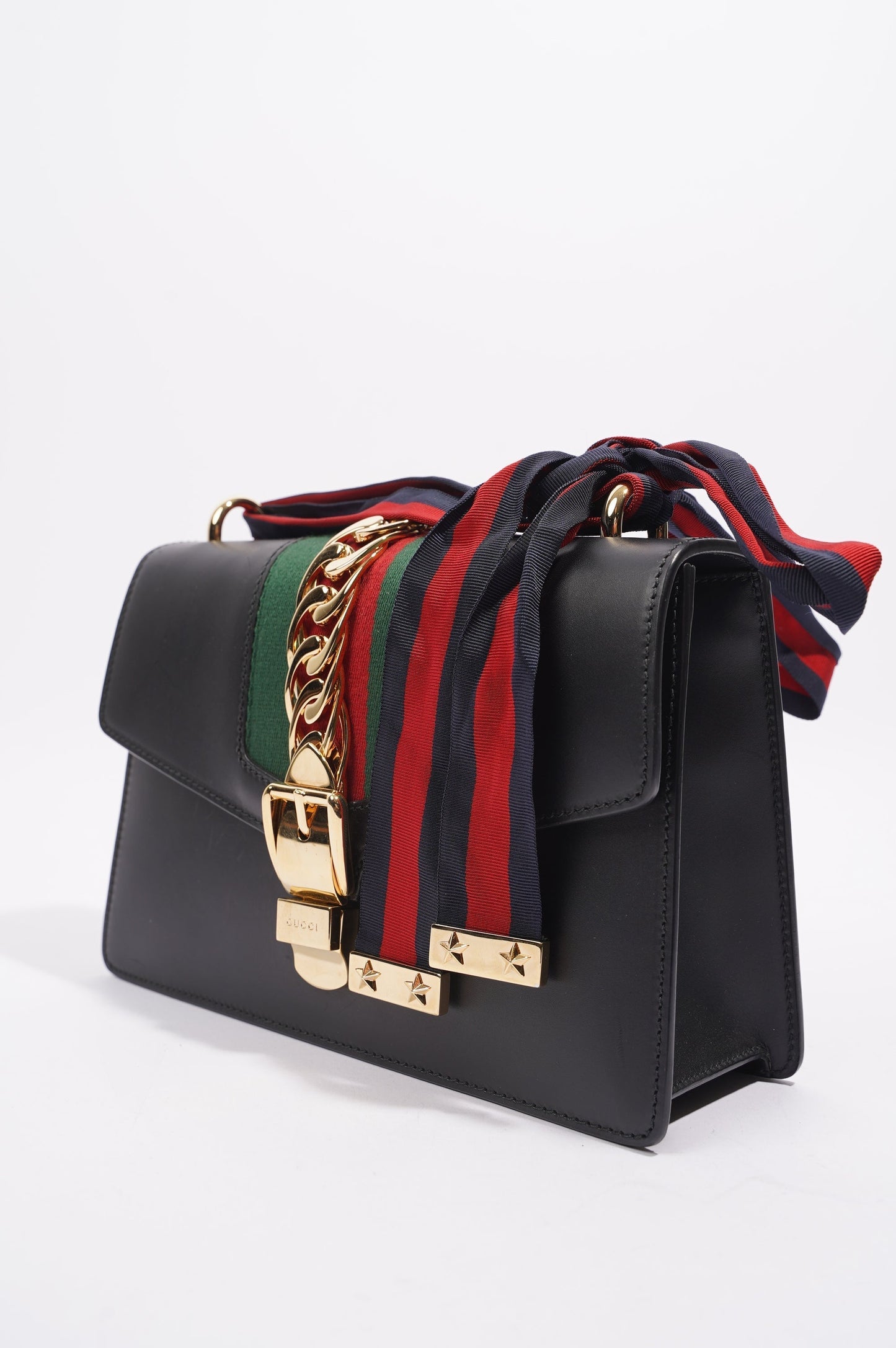 Gucci Womens Sylvie Black / Green / Red Medium