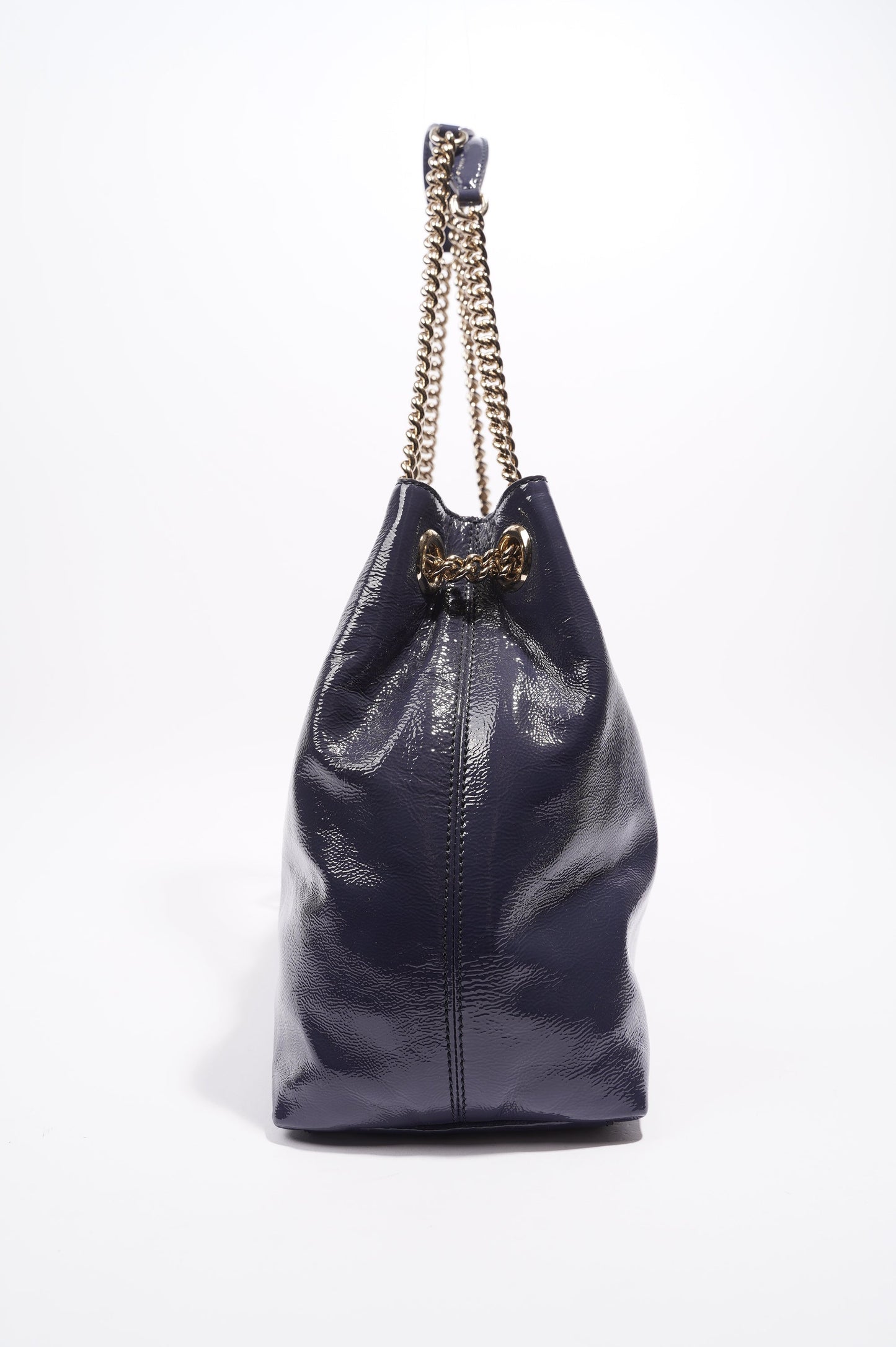 Gucci Soho Disco Bag Blue Patent Leather Tote