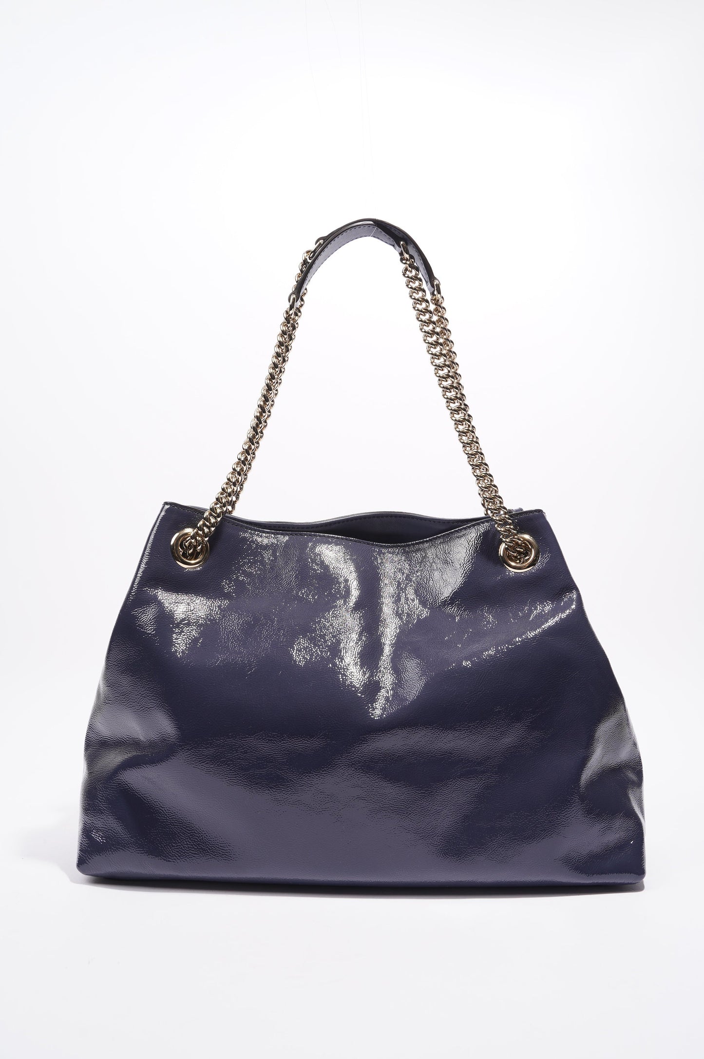 Gucci Soho Disco Bag Blue Patent Leather Tote