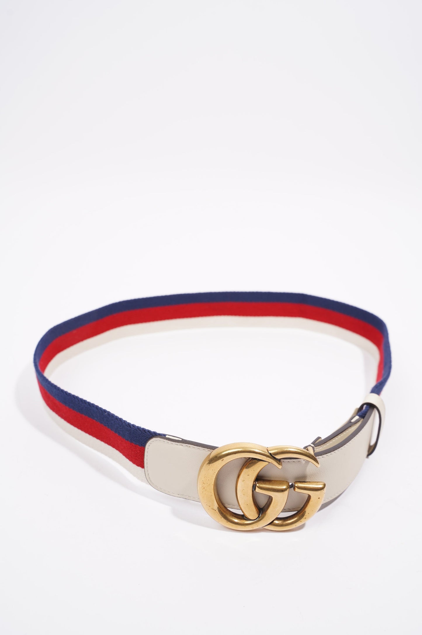 Gucci Marmont Belt White / Blue / Red 90cm - 36"