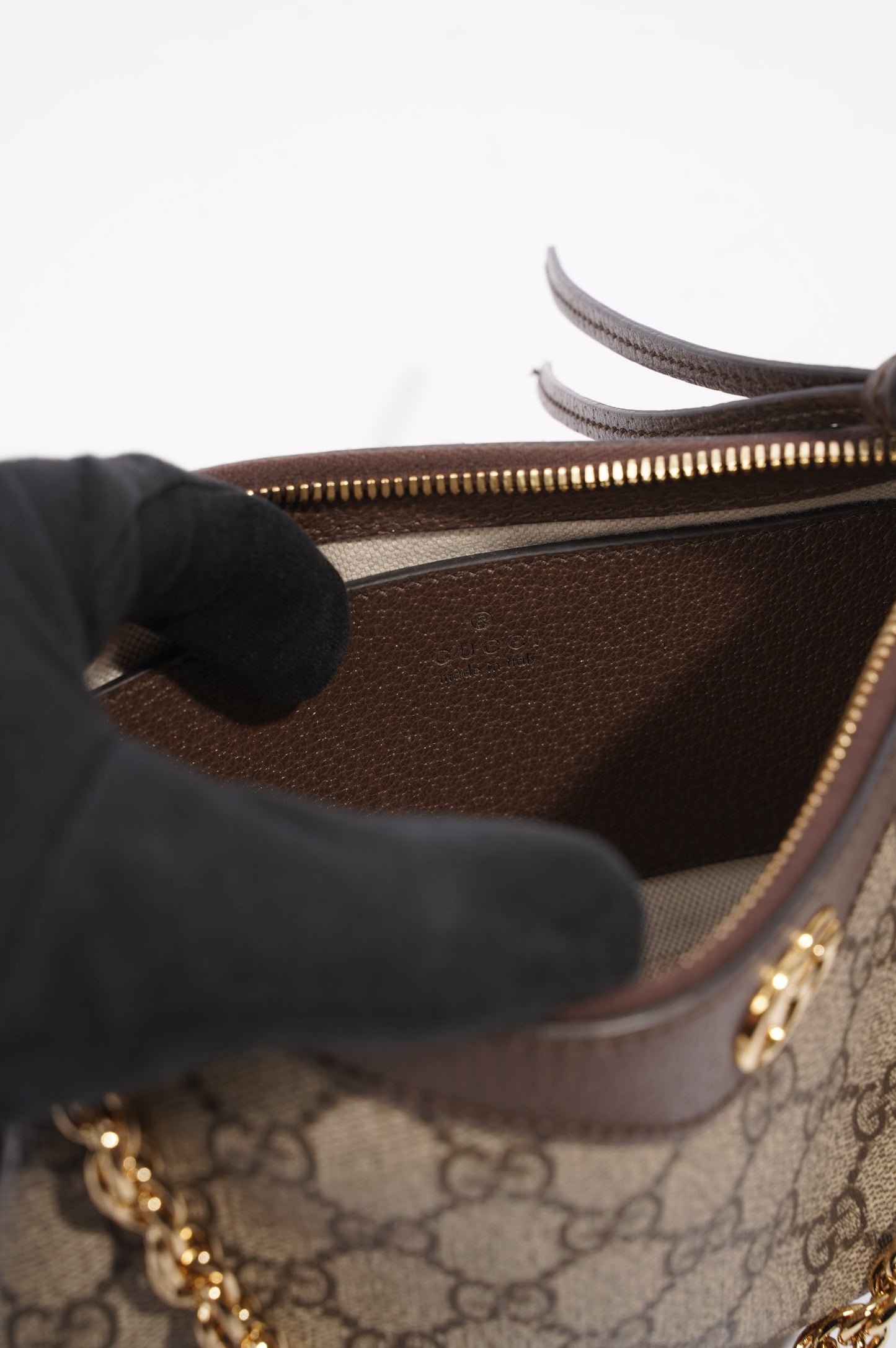 Gucci Womens Ophidia Bag Monogram / Brown Small