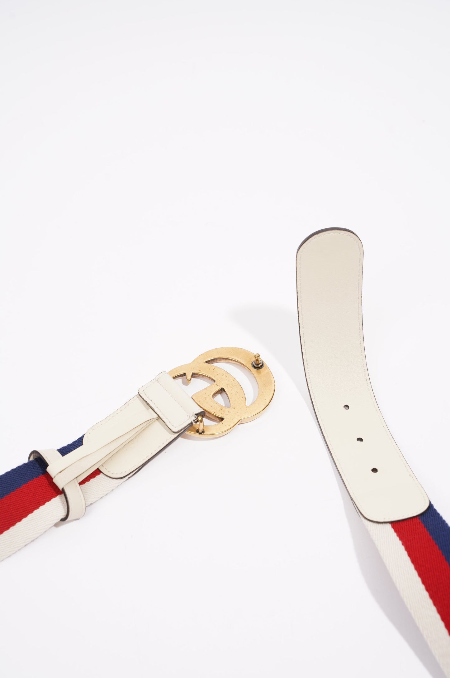 Gucci Marmont Belt White / Blue / Red 90cm - 36"