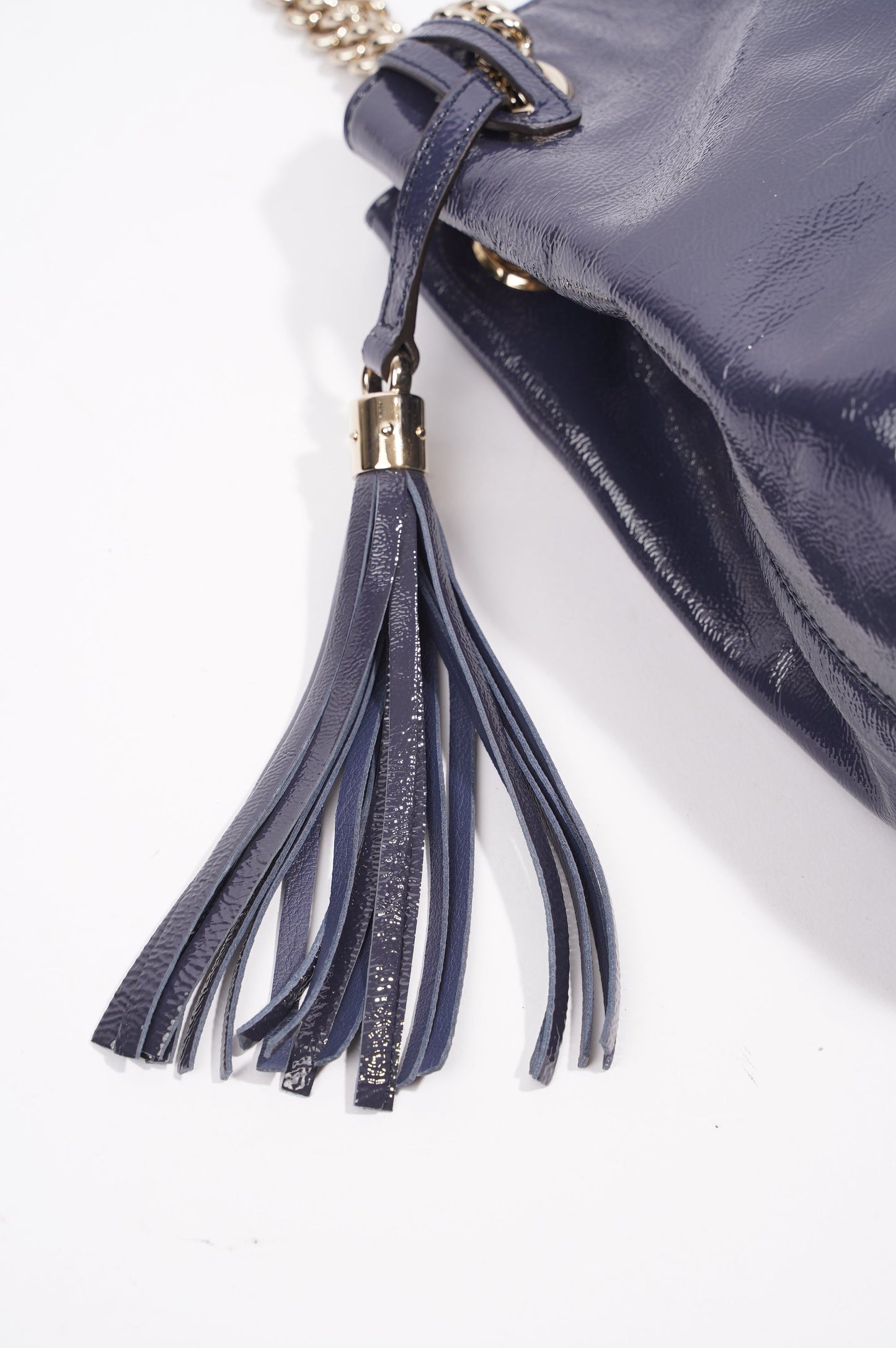 Gucci Soho Disco Bag Blue Patent Leather Tote