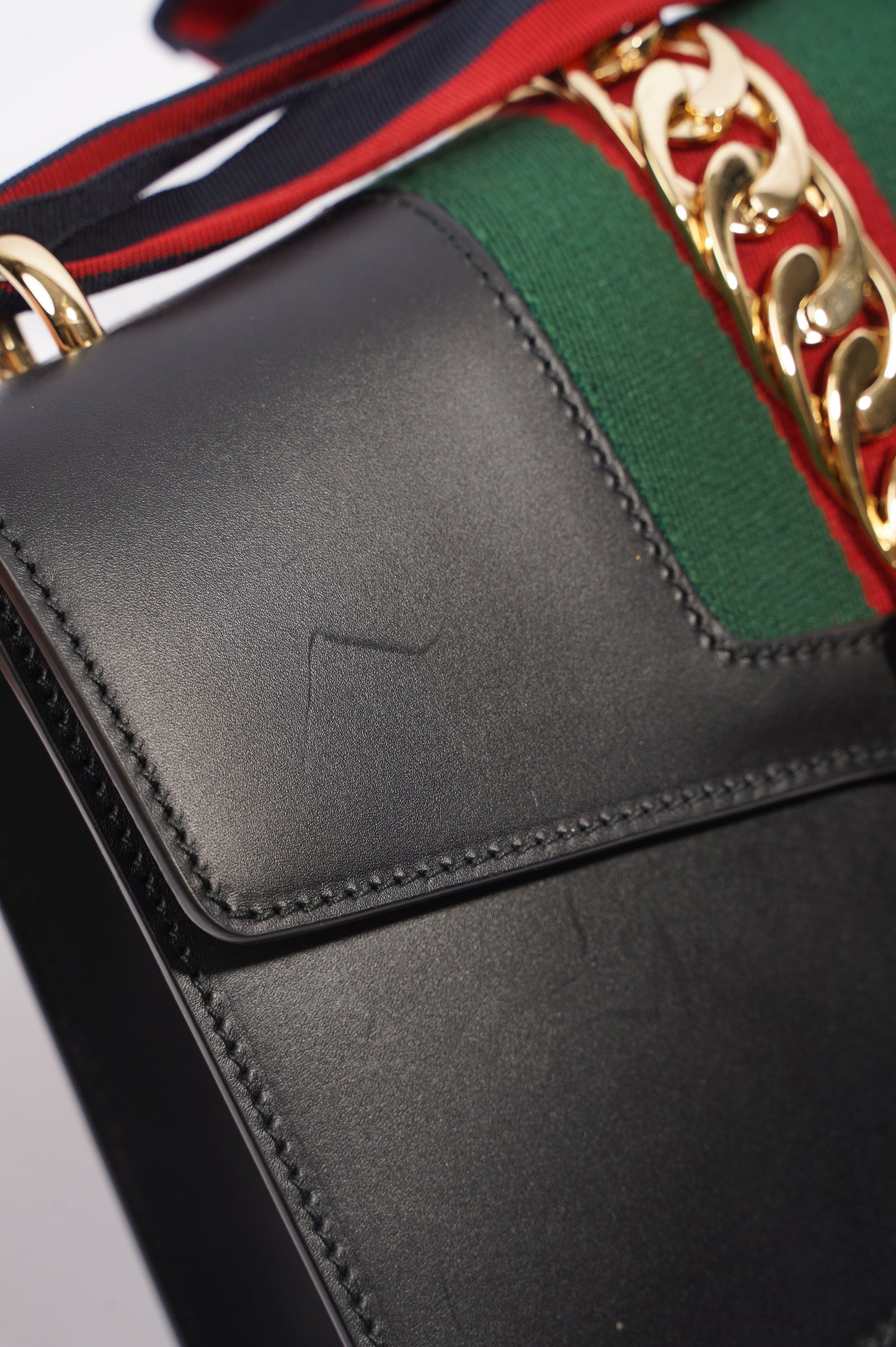 Gucci Womens Sylvie Black / Green / Red Medium