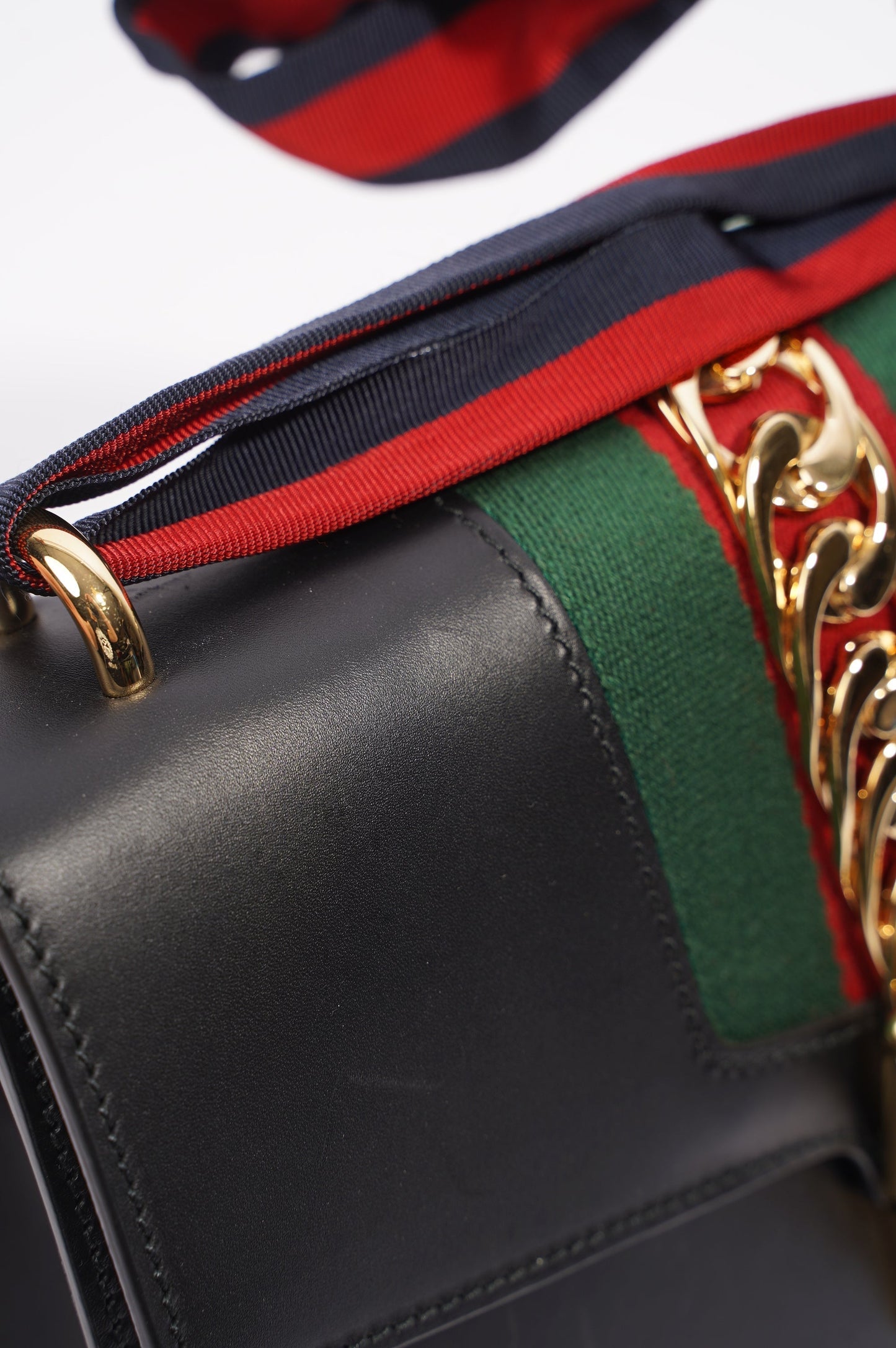 Gucci Womens Sylvie Black / Green / Red Medium