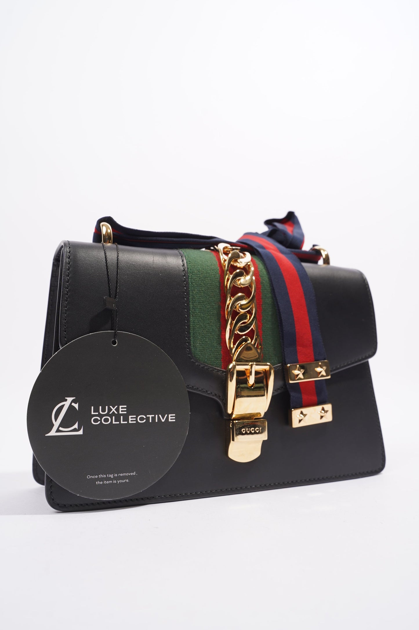 Gucci Womens Sylvie Black / Green / Red Medium