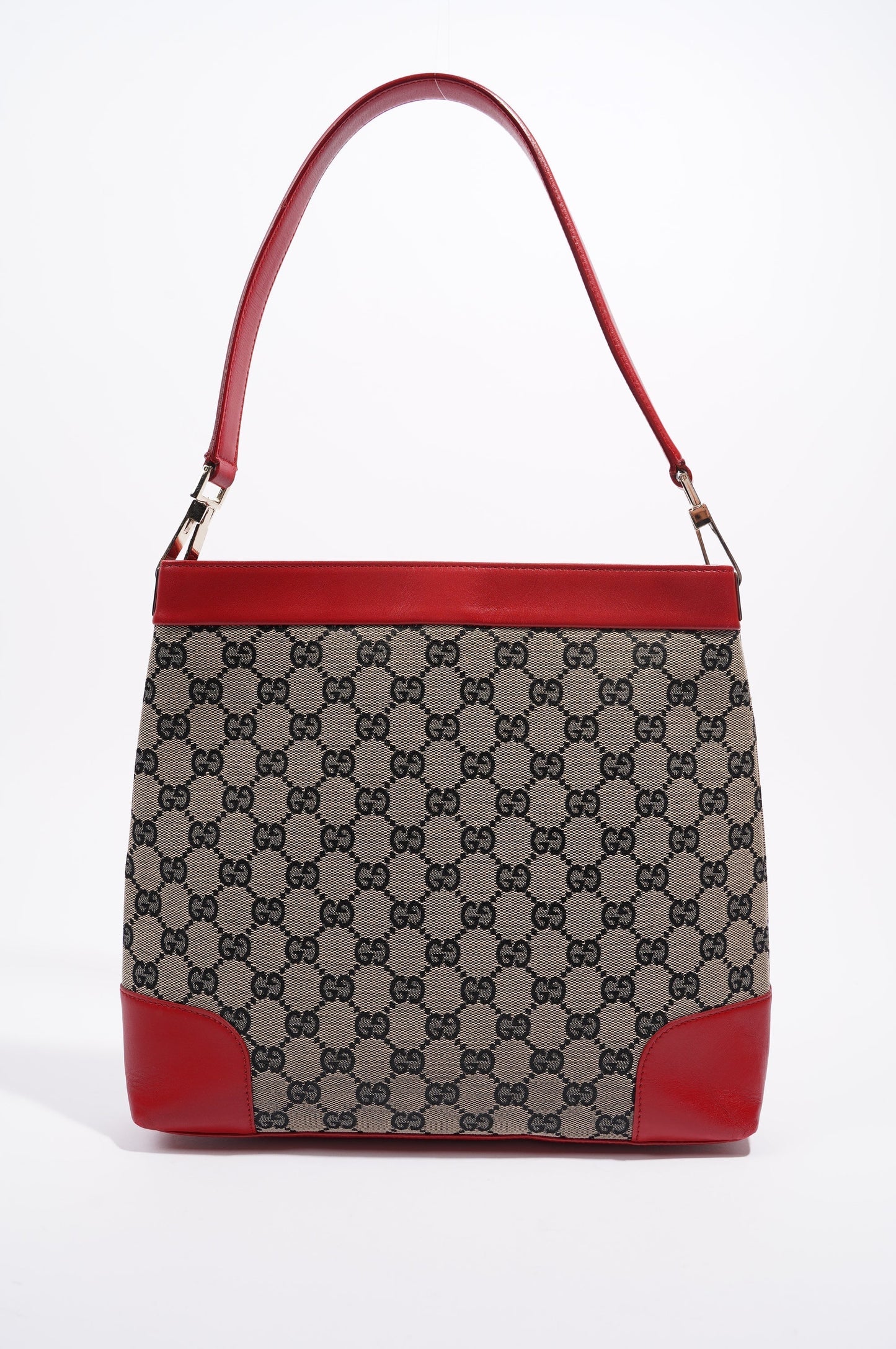 Gucci Womens GG Canvas Shoulder Bag Supreme / Red
