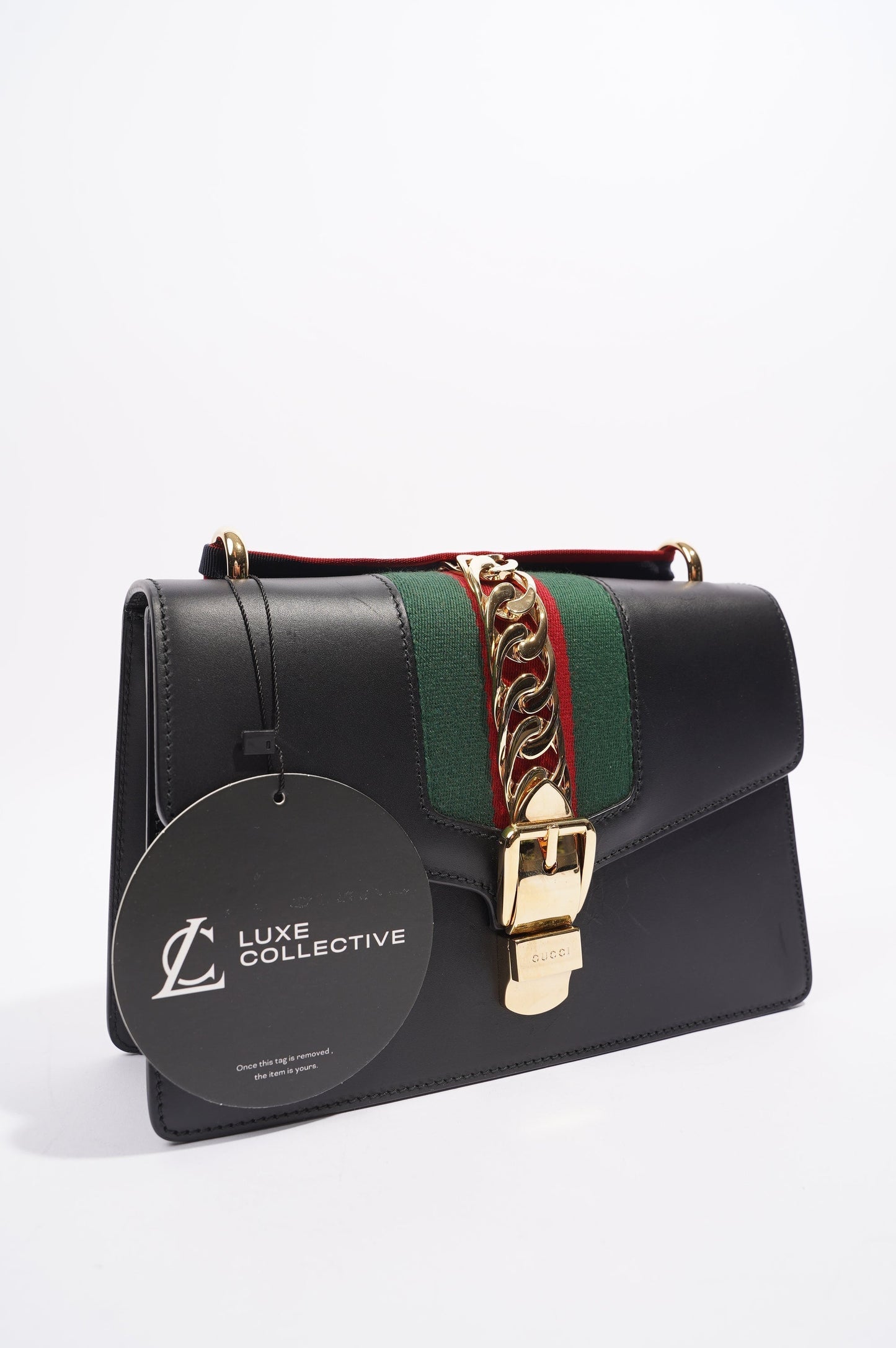 Gucci Womens Sylvie Black / Green / Red Medium