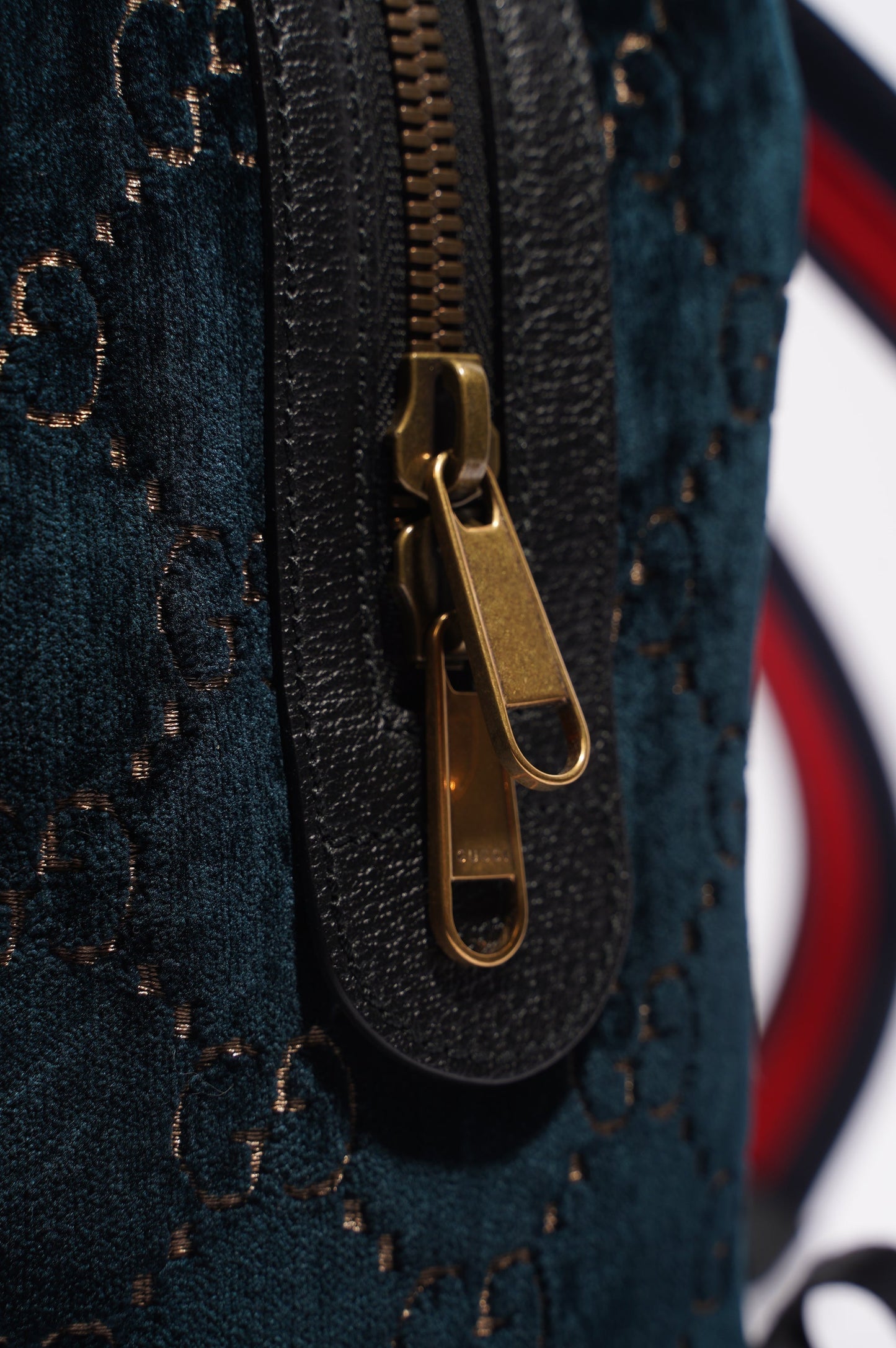 Gucci Womens Backpack GG Velvet Teal