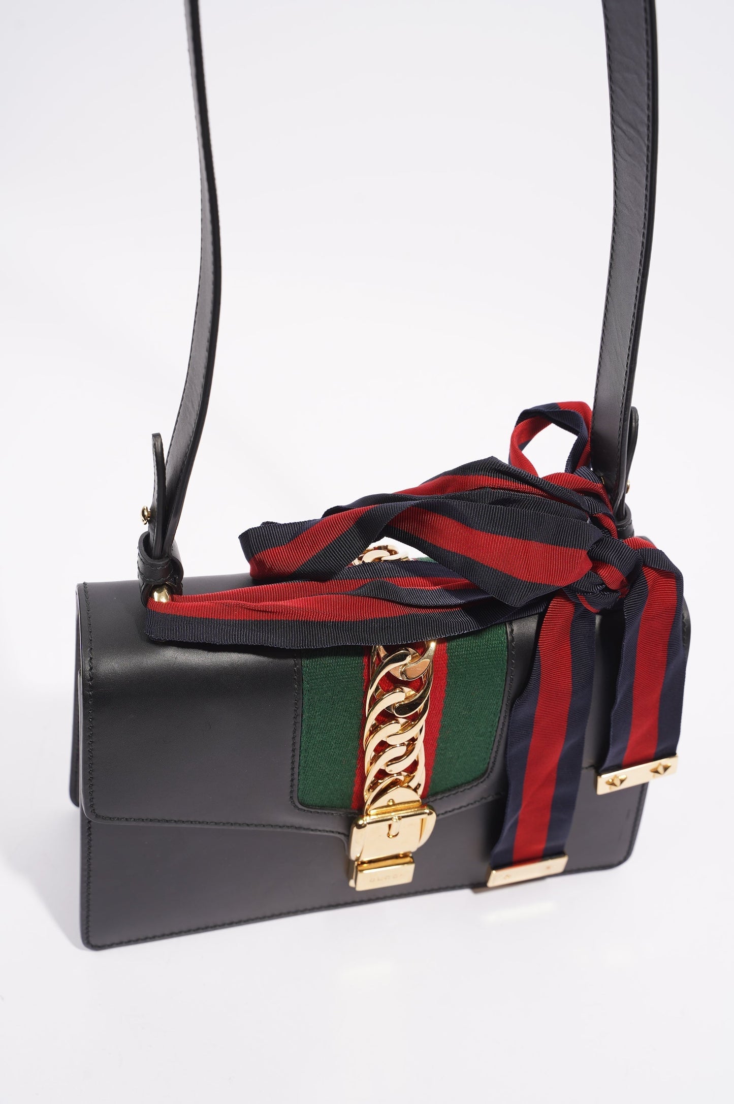 Gucci Womens Sylvie Black / Green / Red Medium