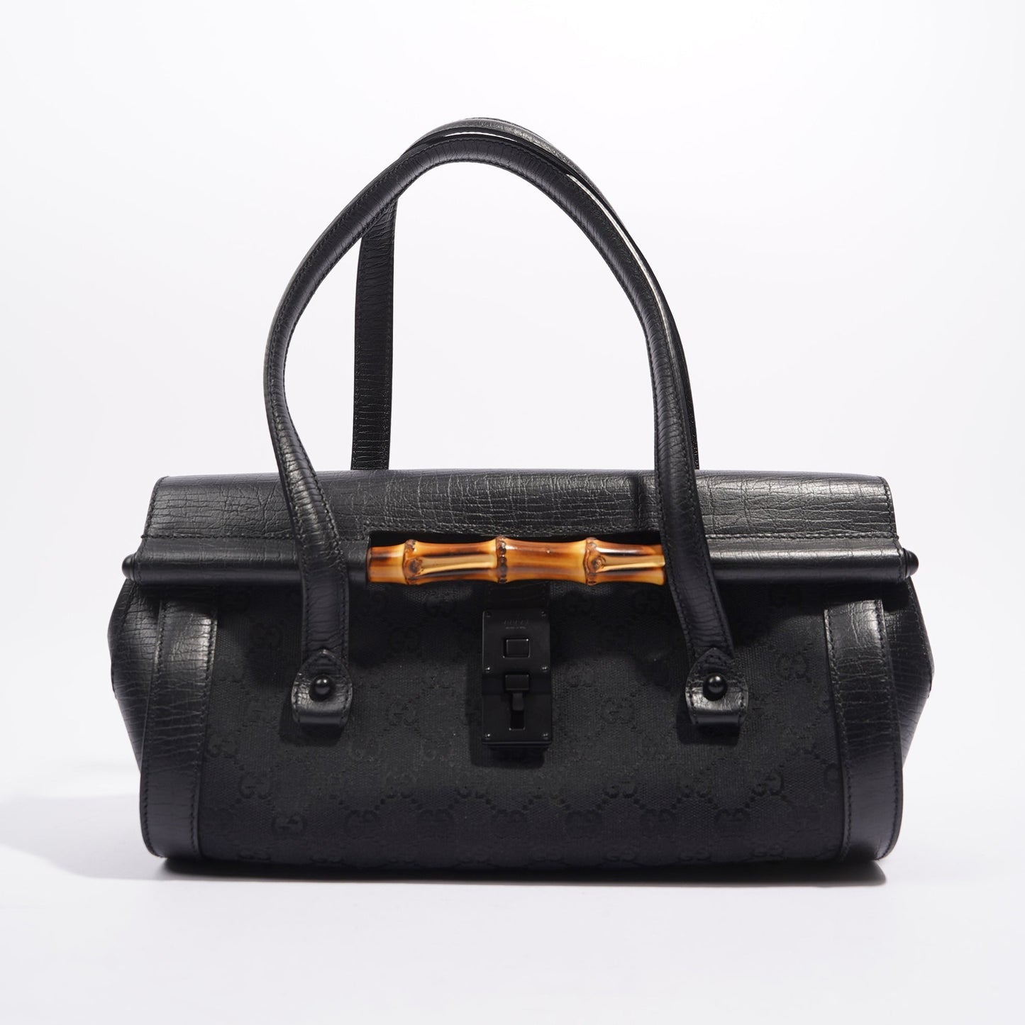 Gucci Womens Bamboo Handbag Black