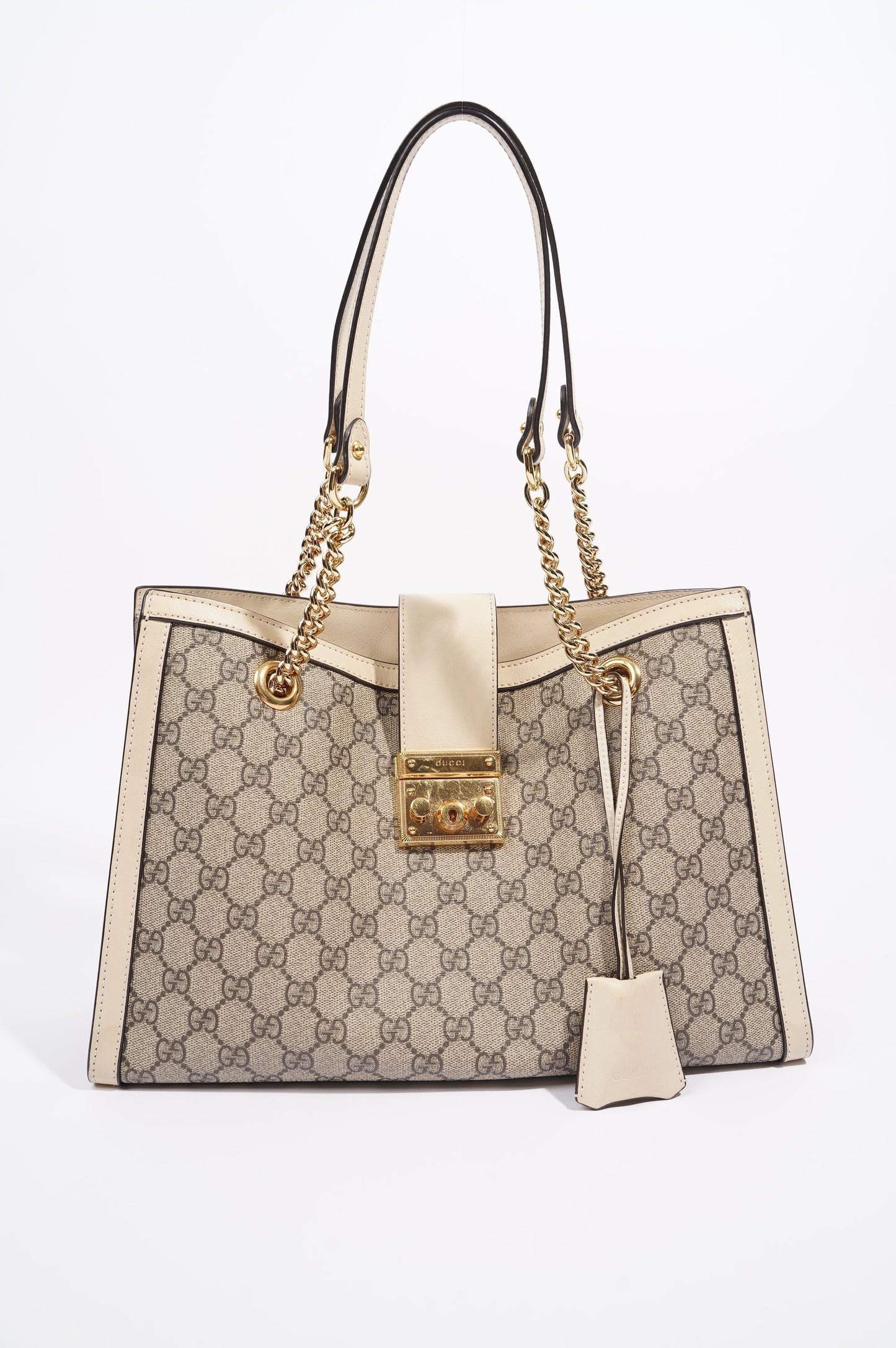 Gucci Womens Padlock Bag Supreme / White Medium