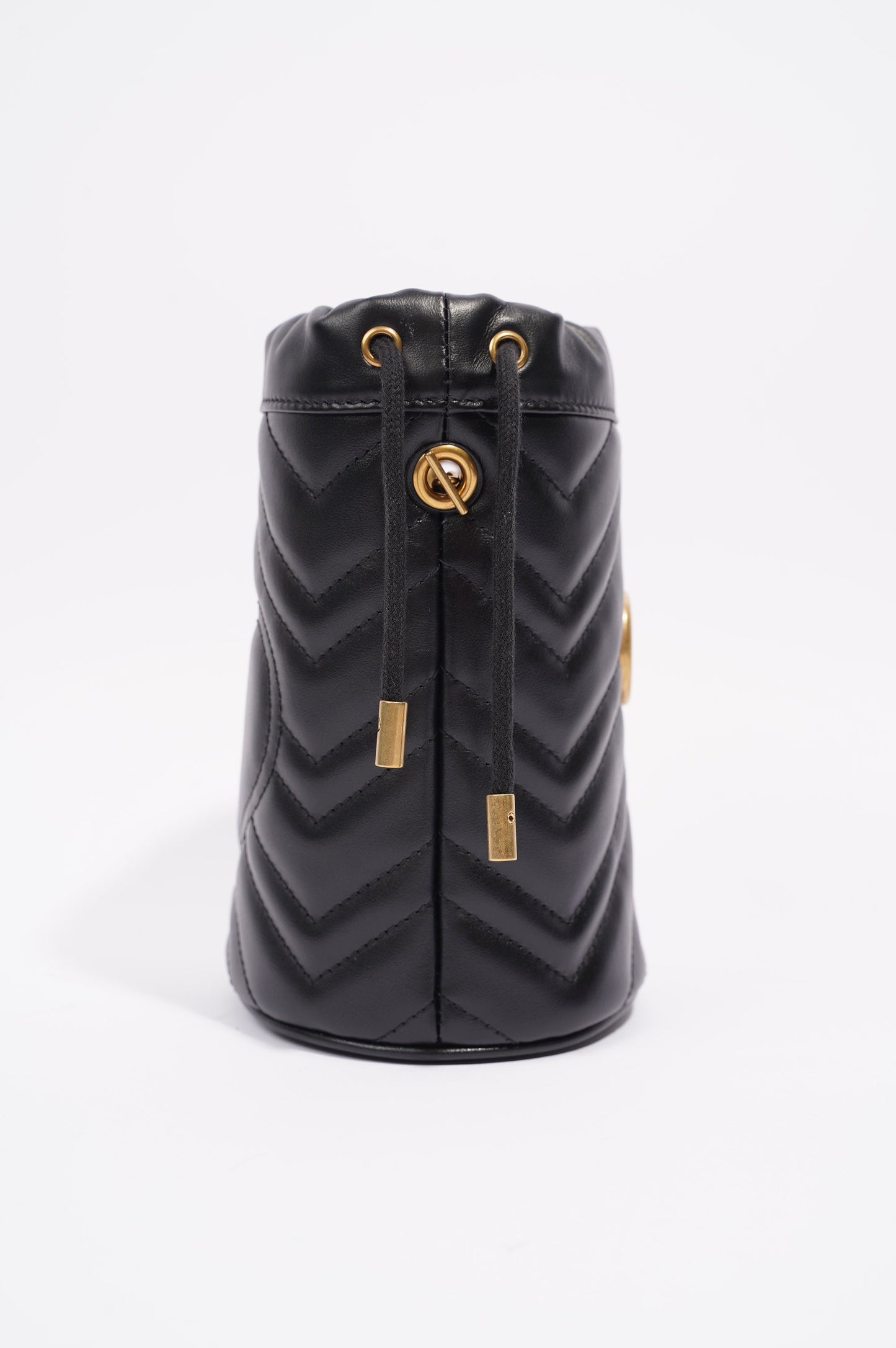 Gucci Womens GG Marmont 2.0 Bucket Bag Black Leather