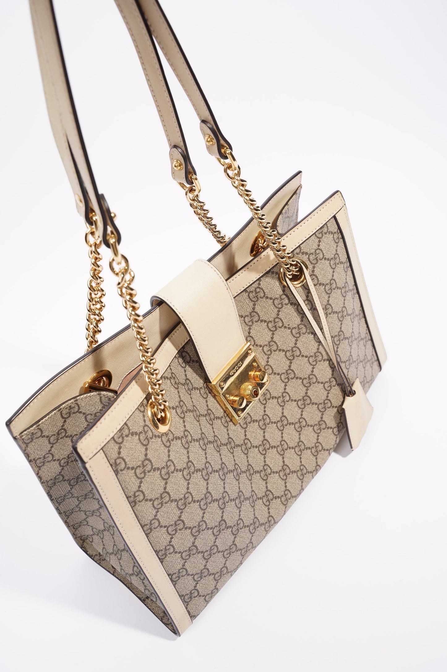 Gucci Womens Padlock Bag Supreme / White Medium