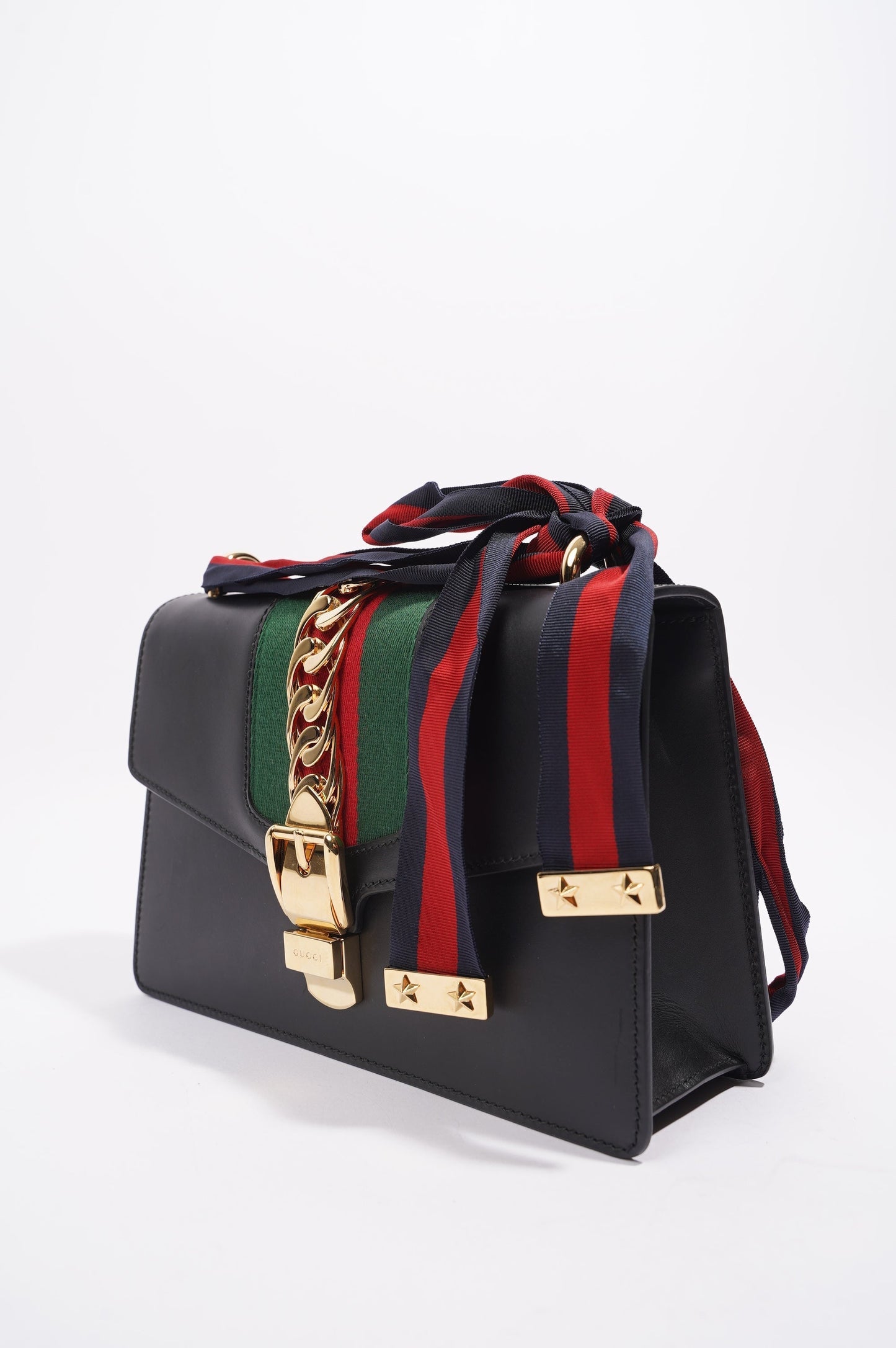 Gucci Womens Sylvie Black / Green / Red Medium