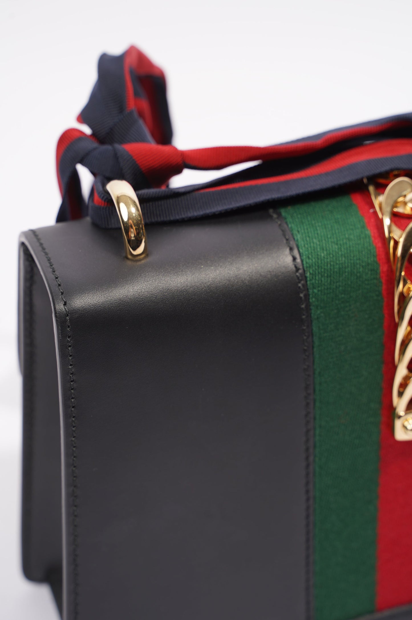 Gucci Womens Sylvie Black / Green / Red Medium