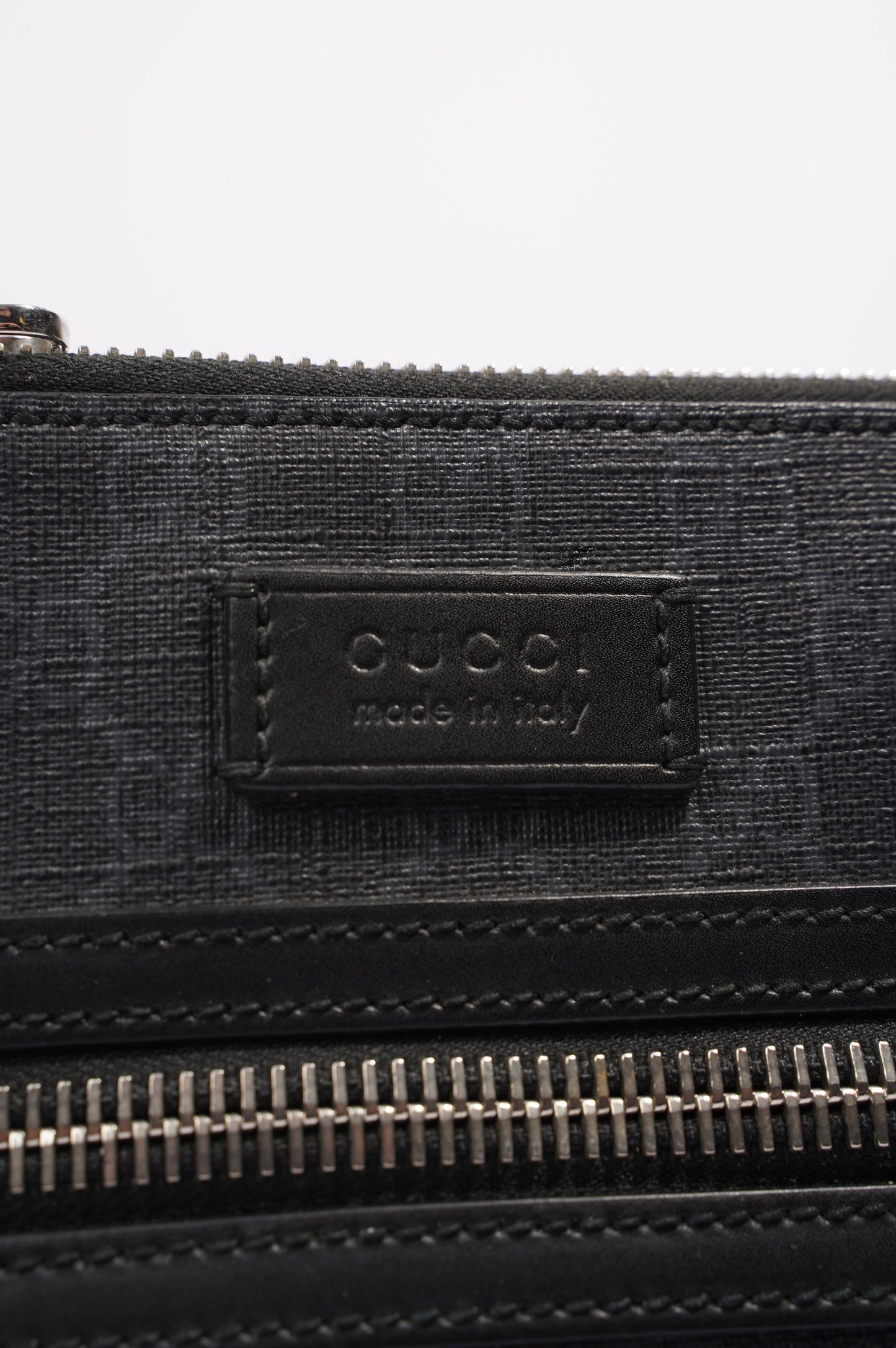 Gucci Mens GG Black Messenger Bag Black Canvas Small