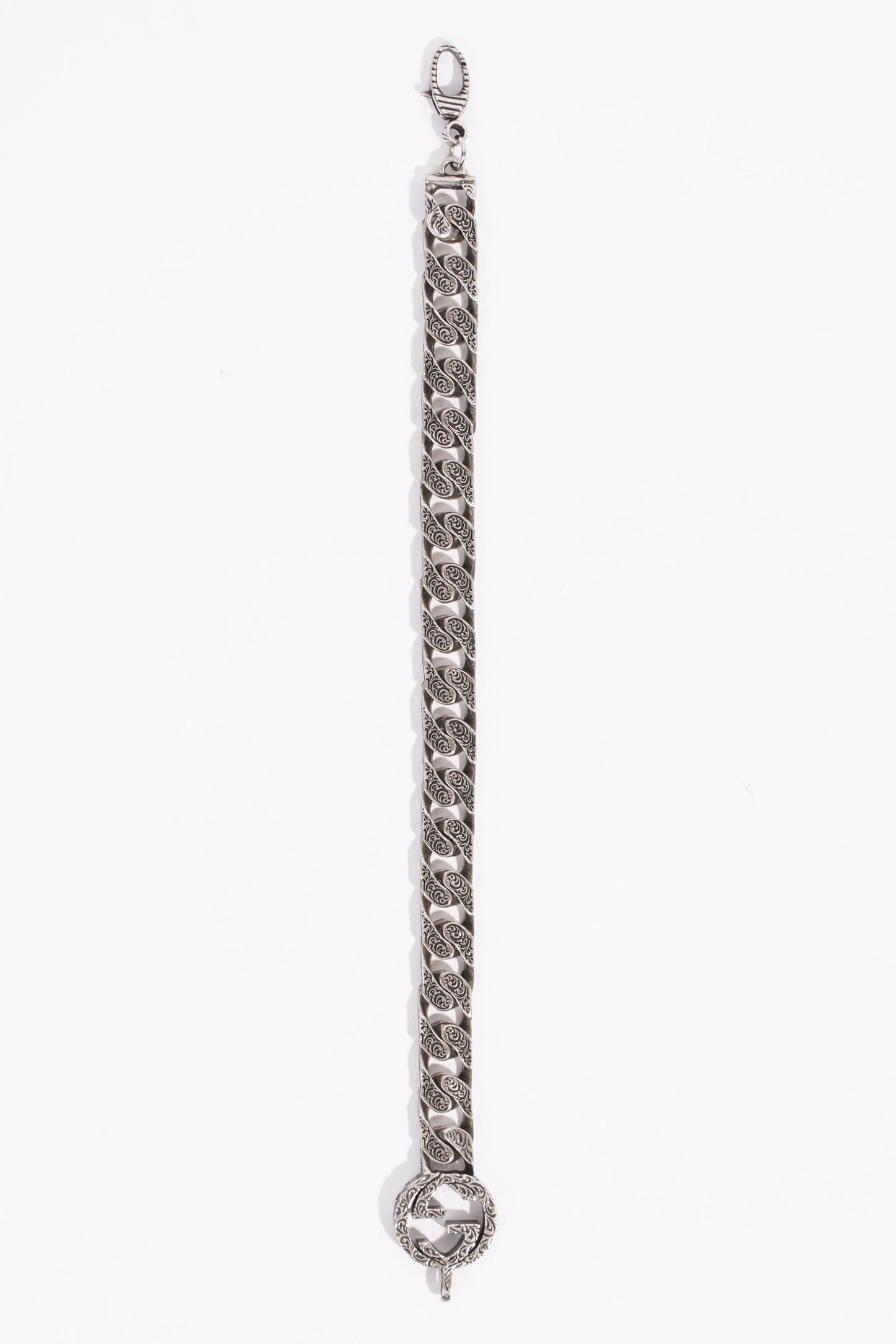 Gucci Mens Interlocking GG Bracelet Silver