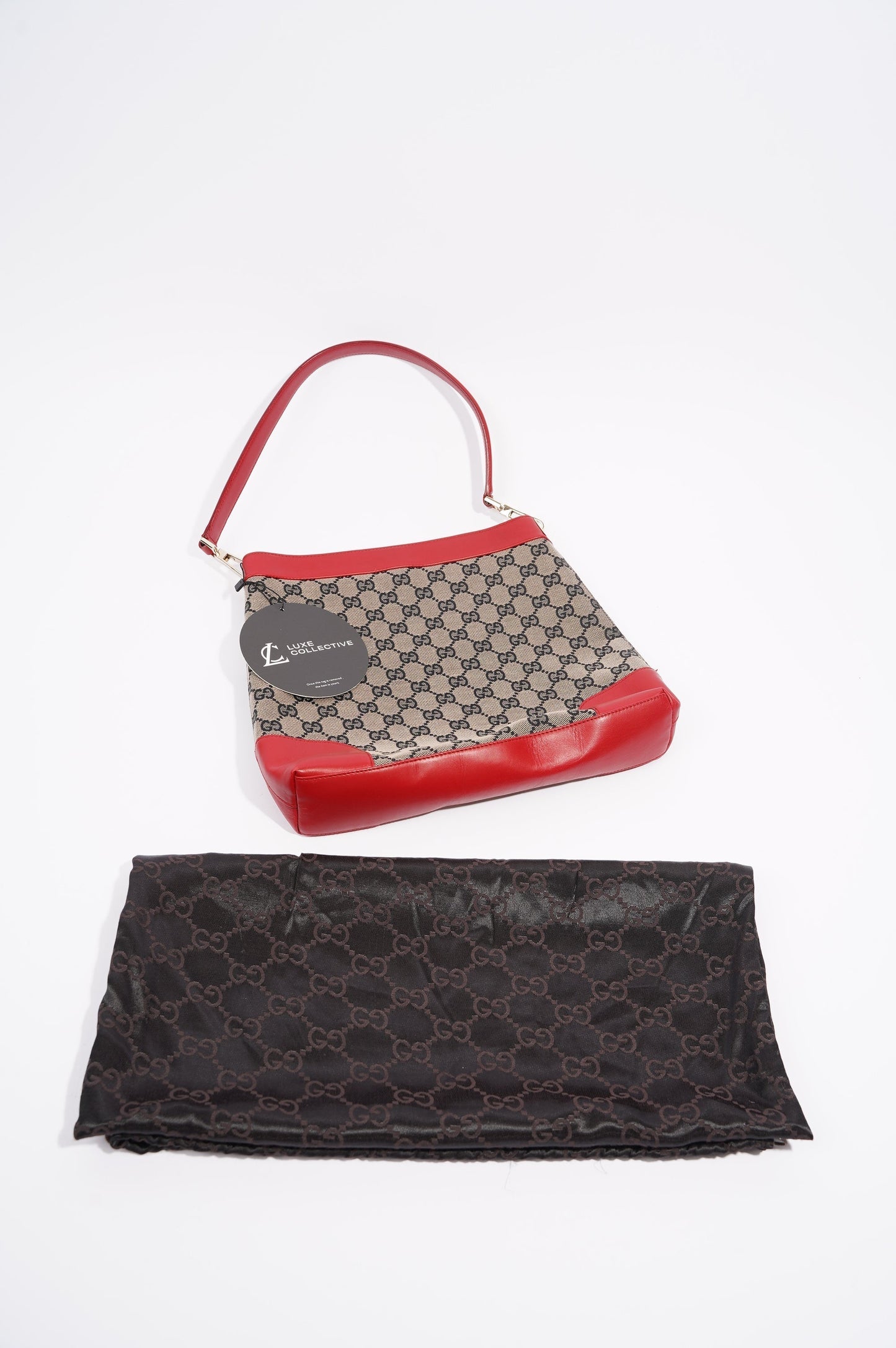 Gucci Womens GG Canvas Shoulder Bag Supreme / Red