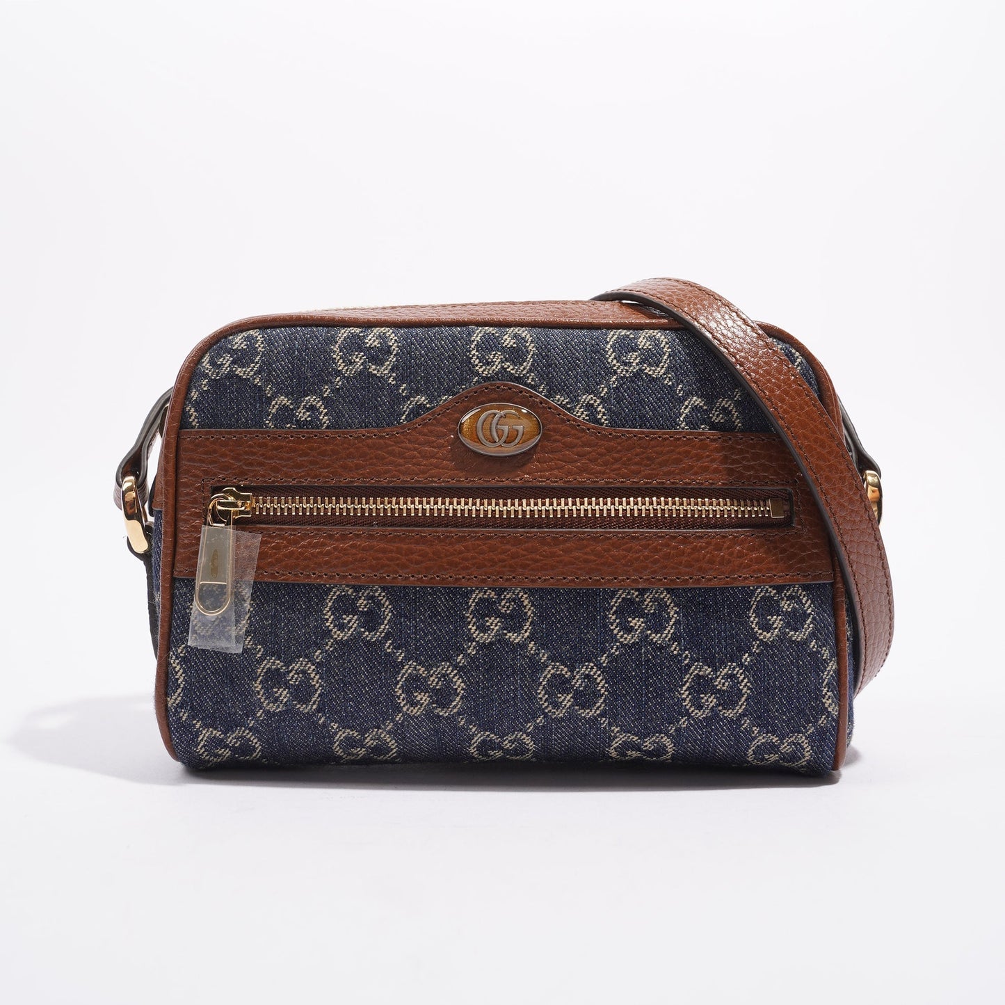 Gucci Womens Ophidia GG Mini Bag Denim / Brown