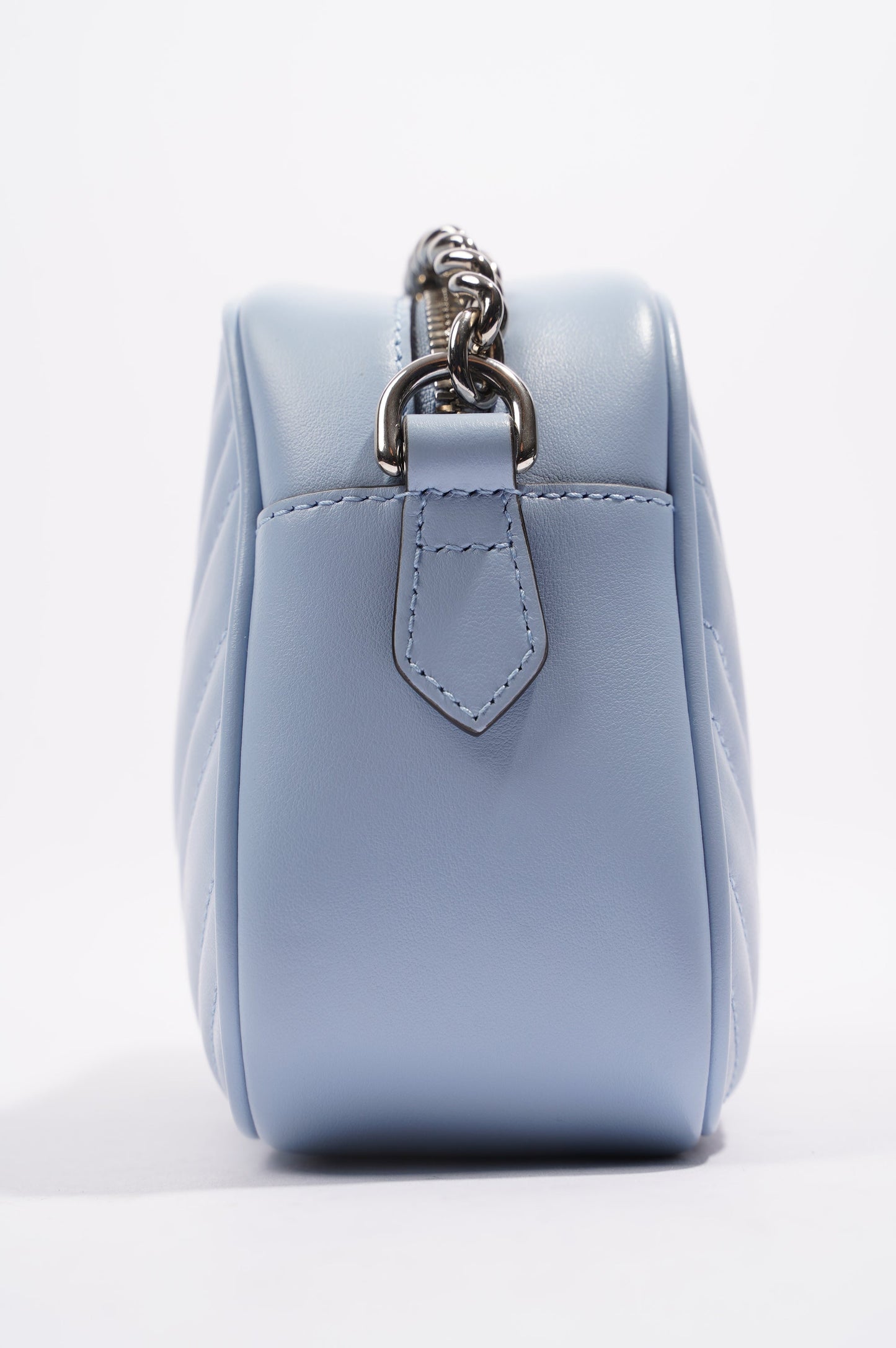Gucci Womens Marmont Zip Baby Blue Matelasse Small