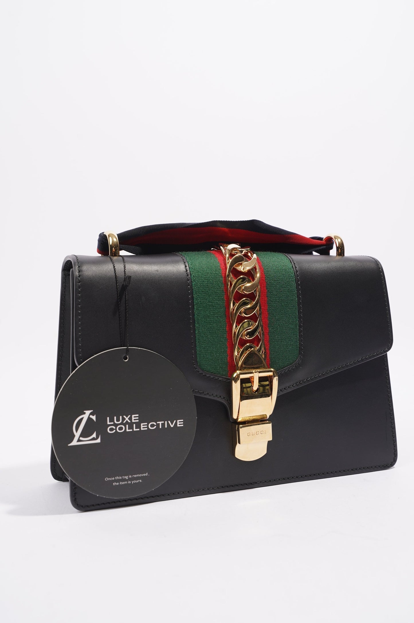 Gucci Womens Sylvie Black / Green / Red Medium