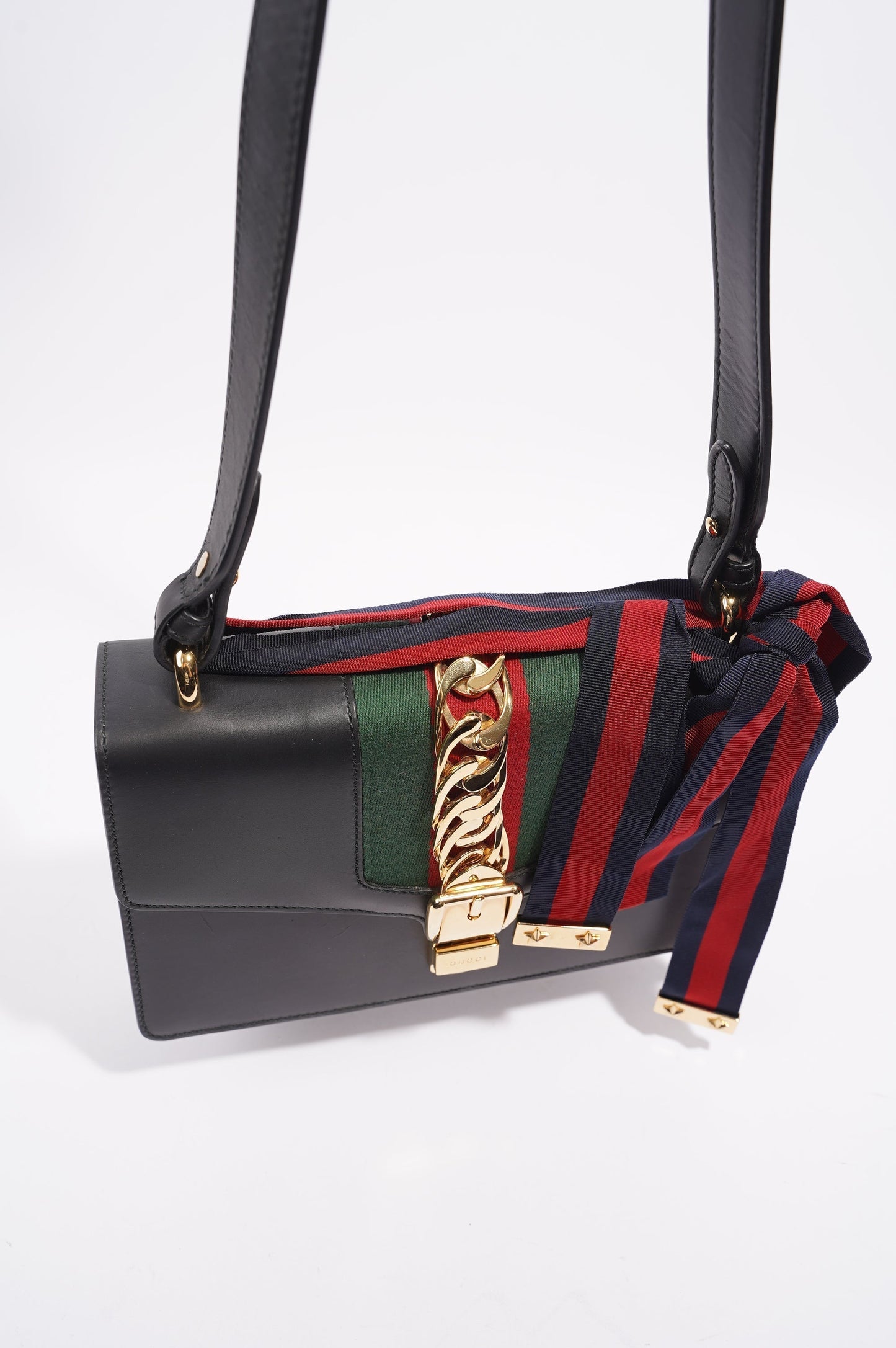 Gucci Womens Sylvie Black / Green / Red Medium
