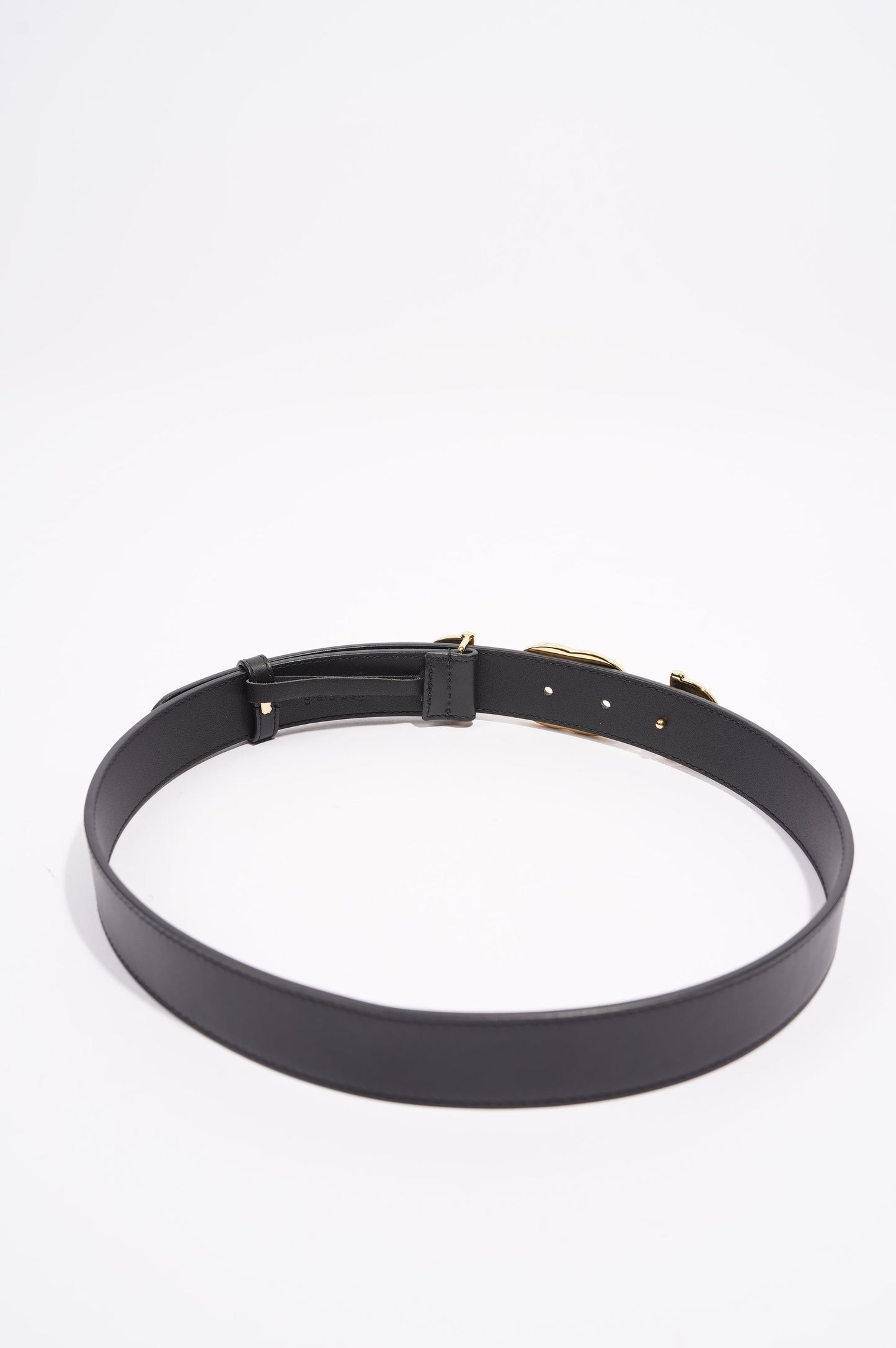 Gucci Womens GG Interlocking Horsebit Belt Black Leather 75cm