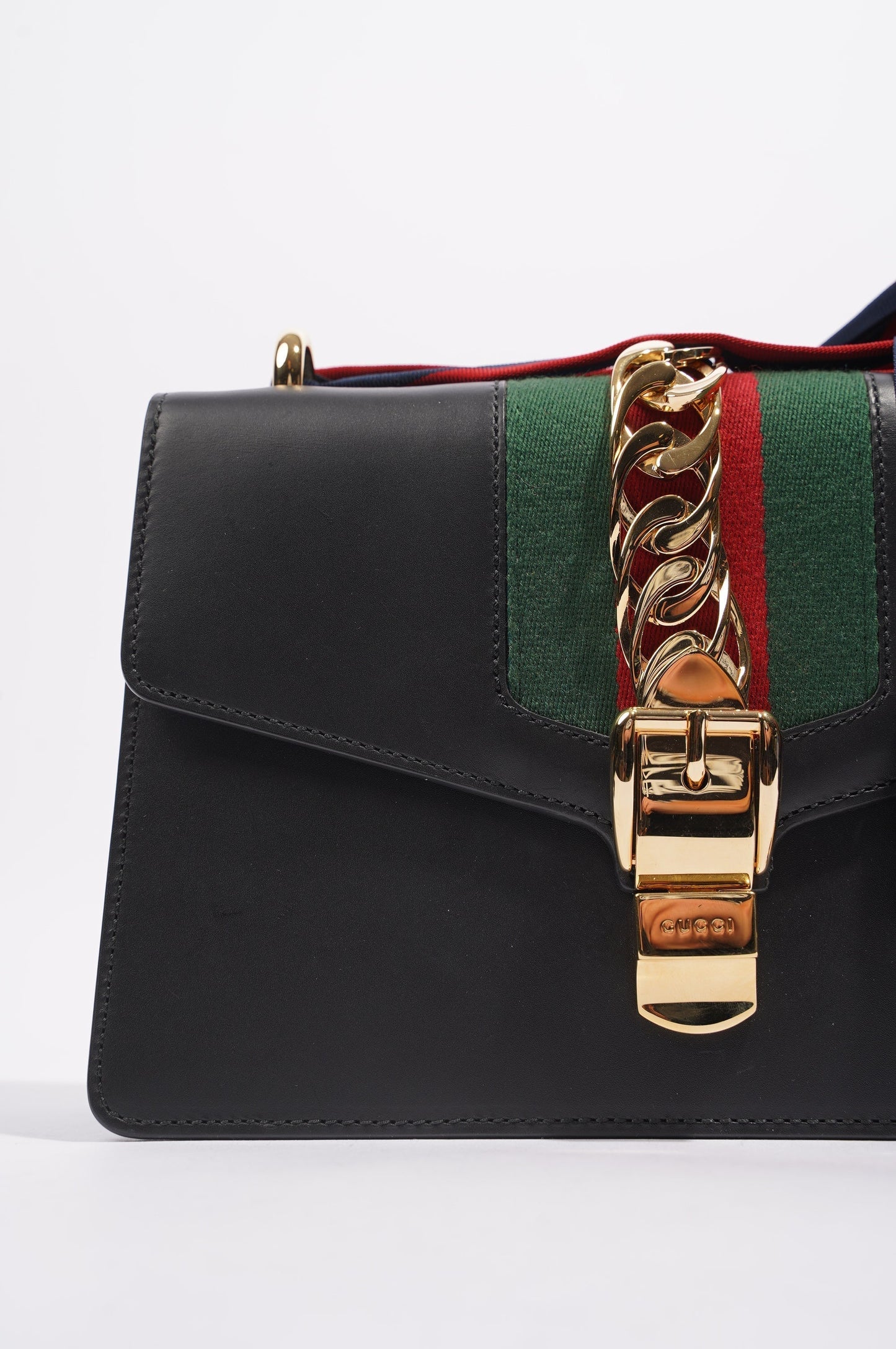 Gucci Womens Sylvie Black / Green / Red Medium