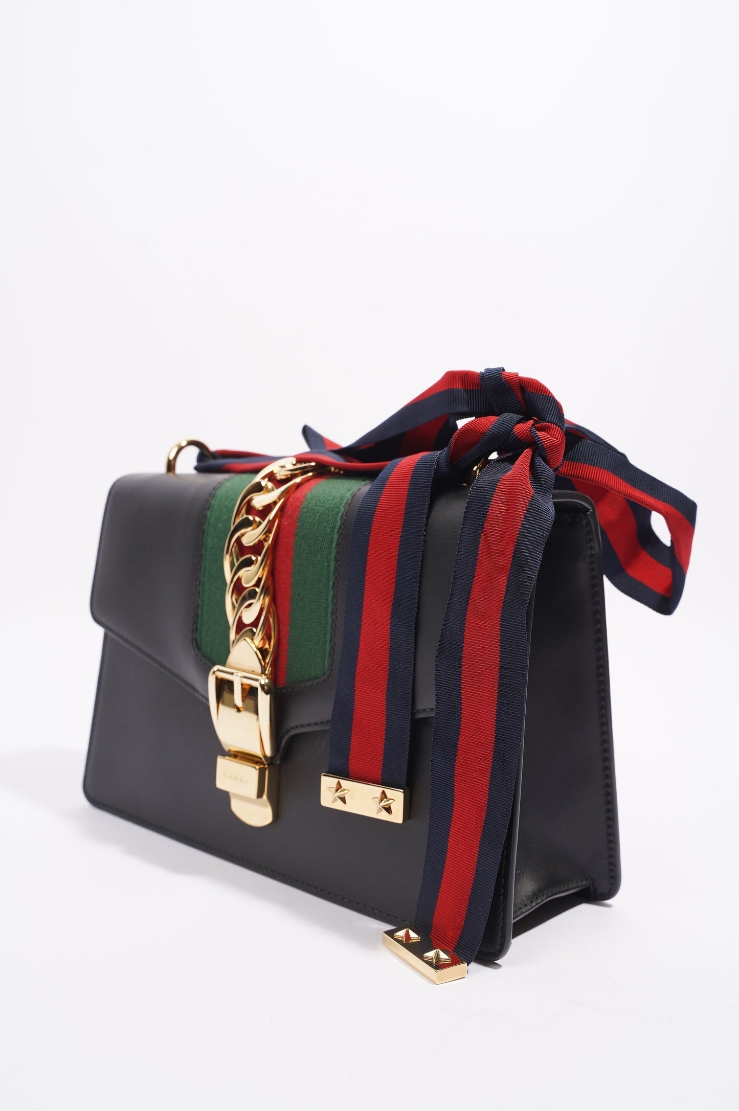 Gucci Womens Sylvie Black / Green / Red Medium