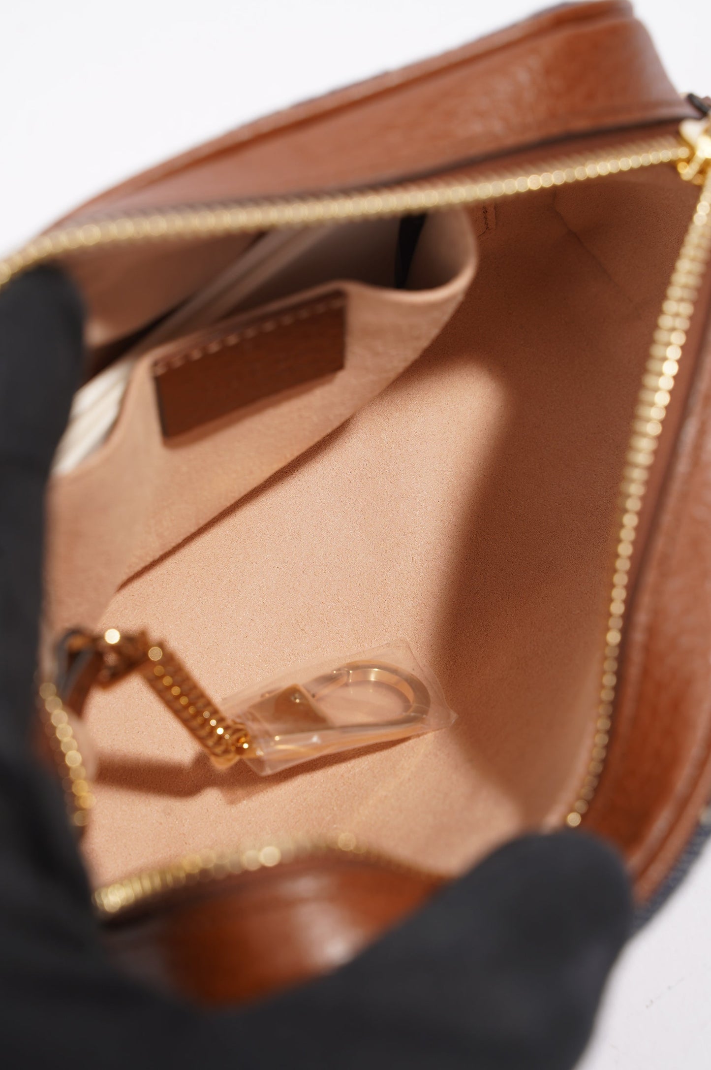 Gucci Womens Ophidia GG Mini Bag Denim / Brown