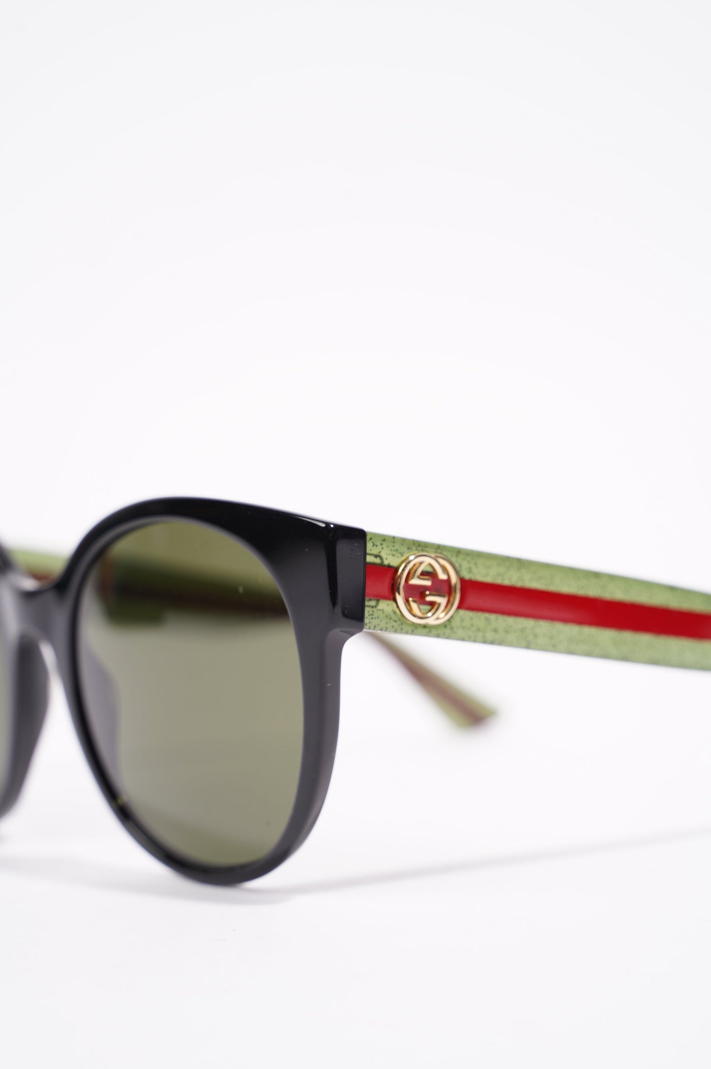 Gucci Womens GG0035S Sunglasses Black / Green / Red 140