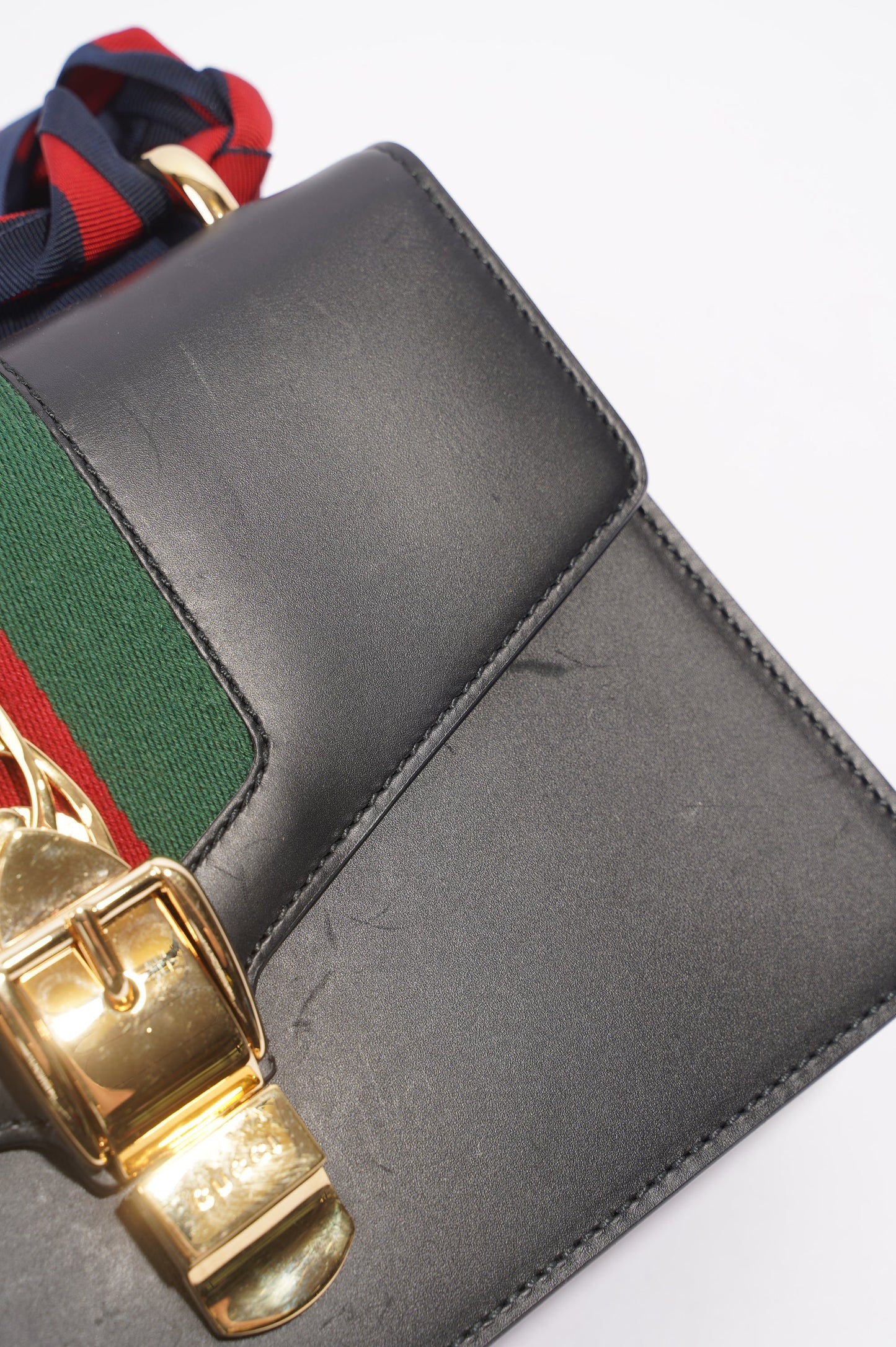 Gucci Womens Sylvie Black / Green / Red Medium