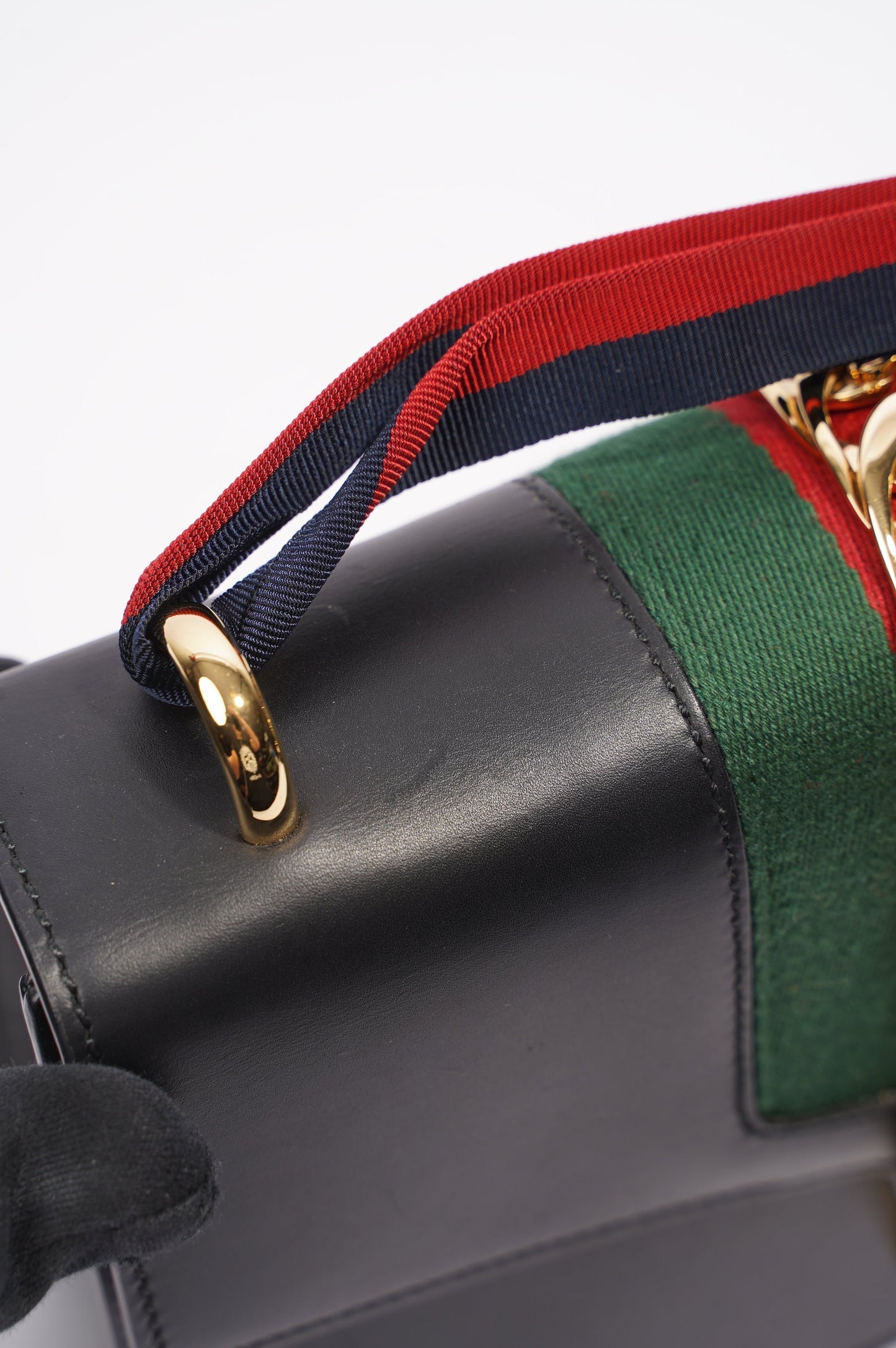 Gucci Womens Sylvie Black / Green / Red Medium