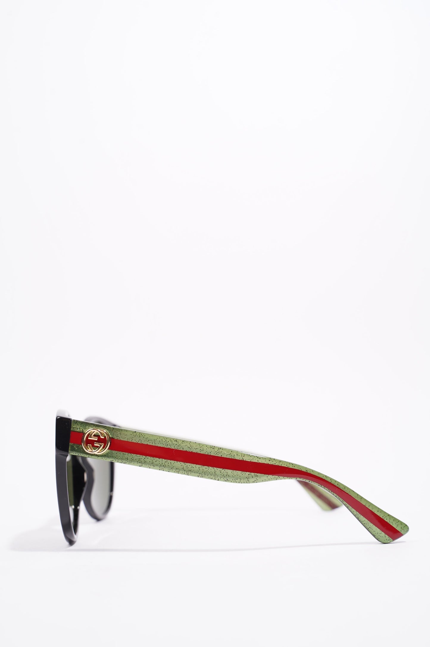 Gucci Womens GG0035S Sunglasses Black / Green / Red 140