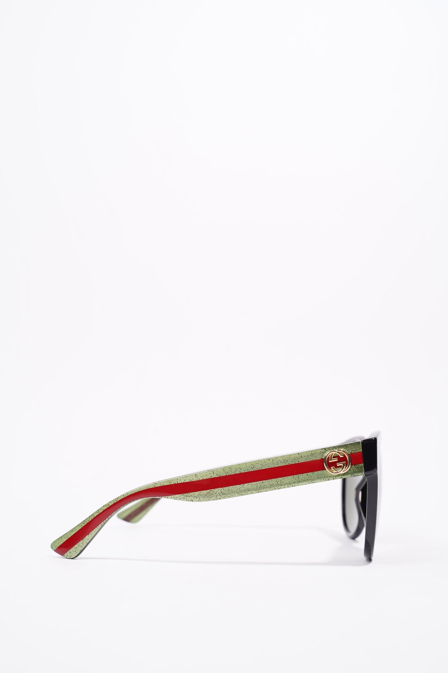Gucci Womens GG0035S Sunglasses Black / Green / Red 140