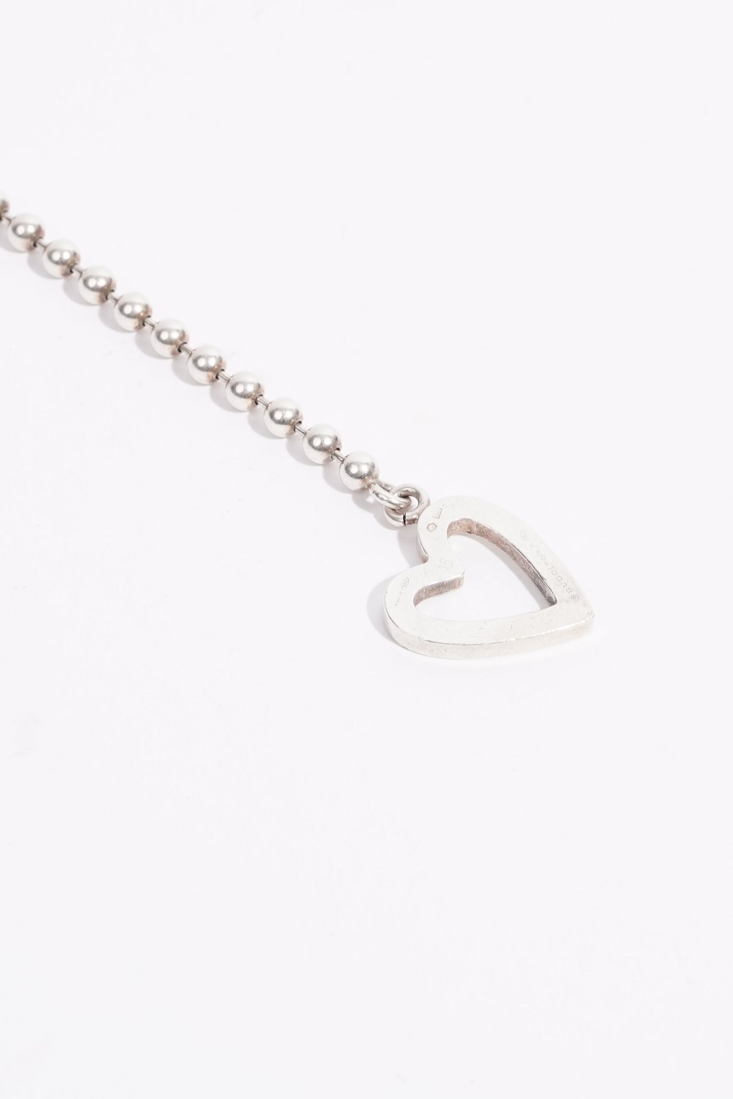Gucci Womens Love Heart Bracelet Silver 15