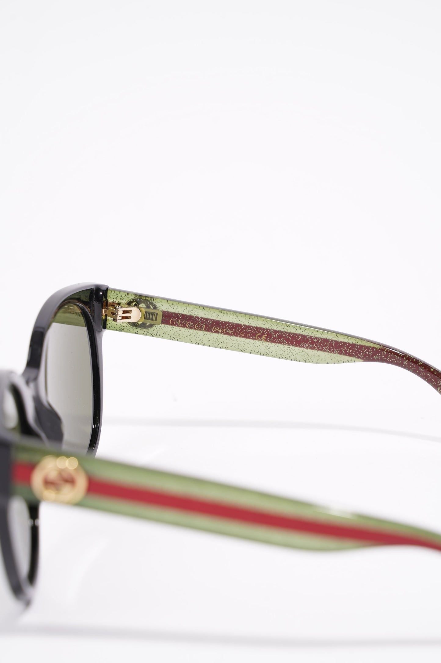 Gucci Womens GG0035S Sunglasses Black / Green / Red 140