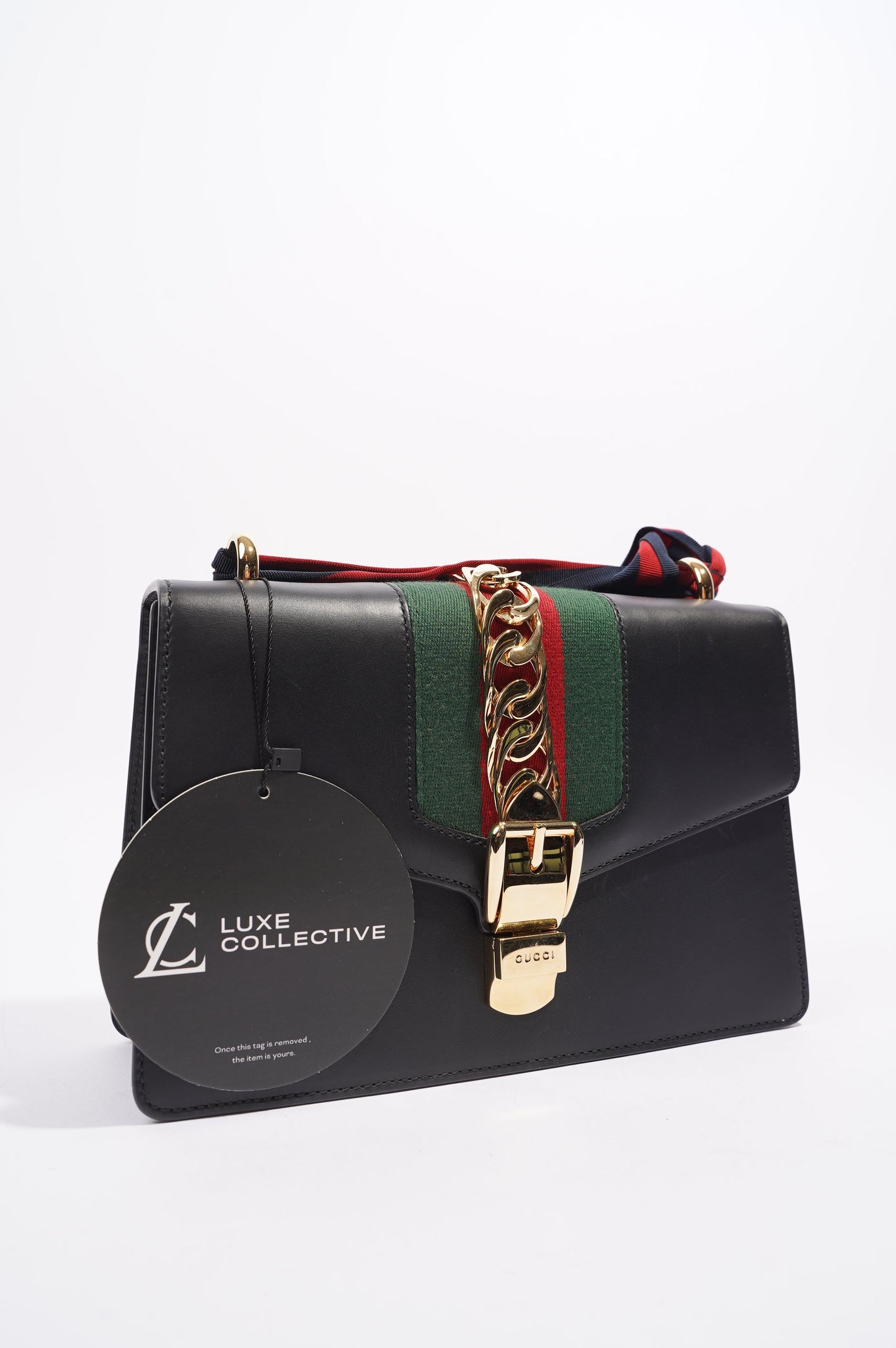 Gucci Womens Sylvie Black / Green / Red Medium