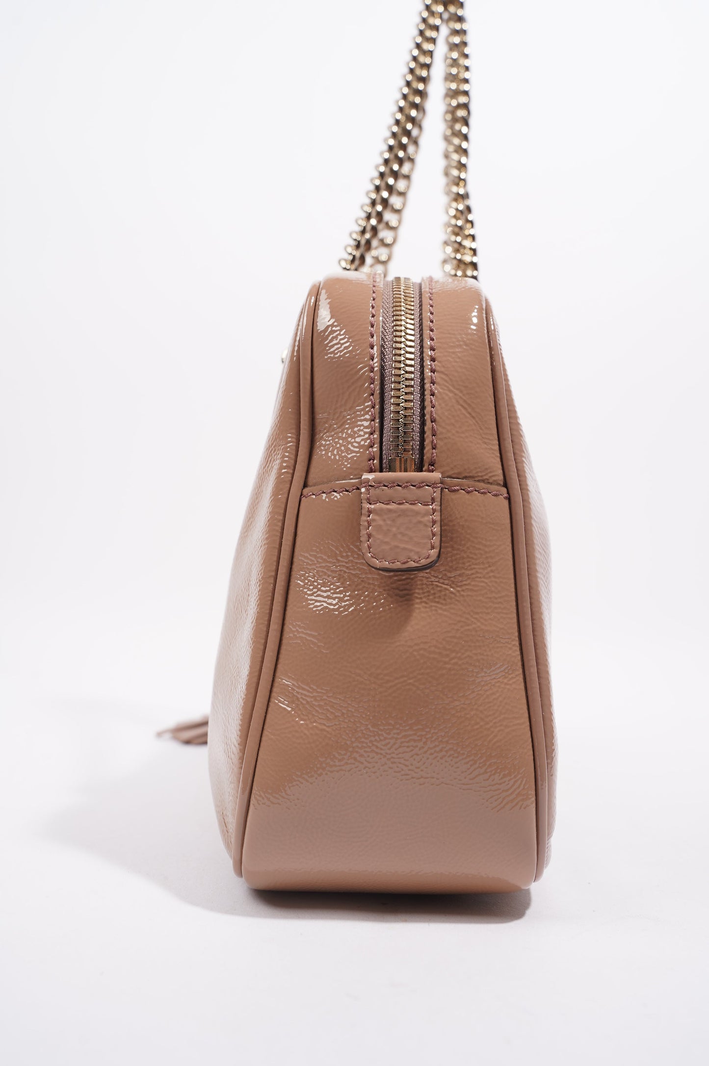Gucci Womens Soho Chain Bag Nude Leather Medium