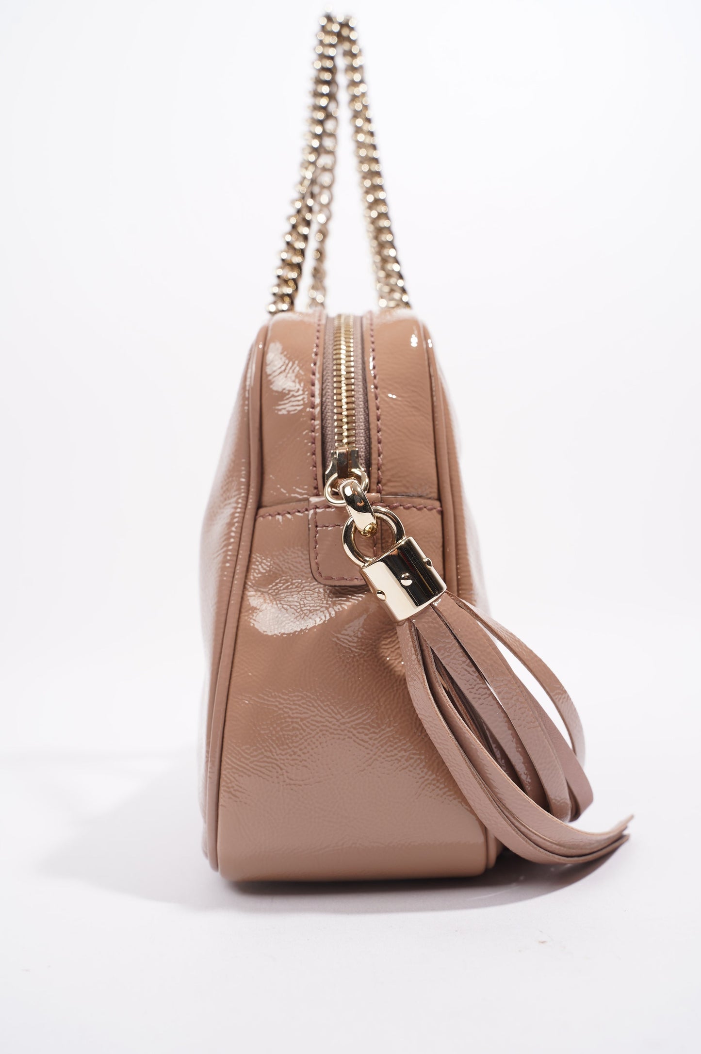 Gucci Womens Soho Chain Bag Nude Leather Medium