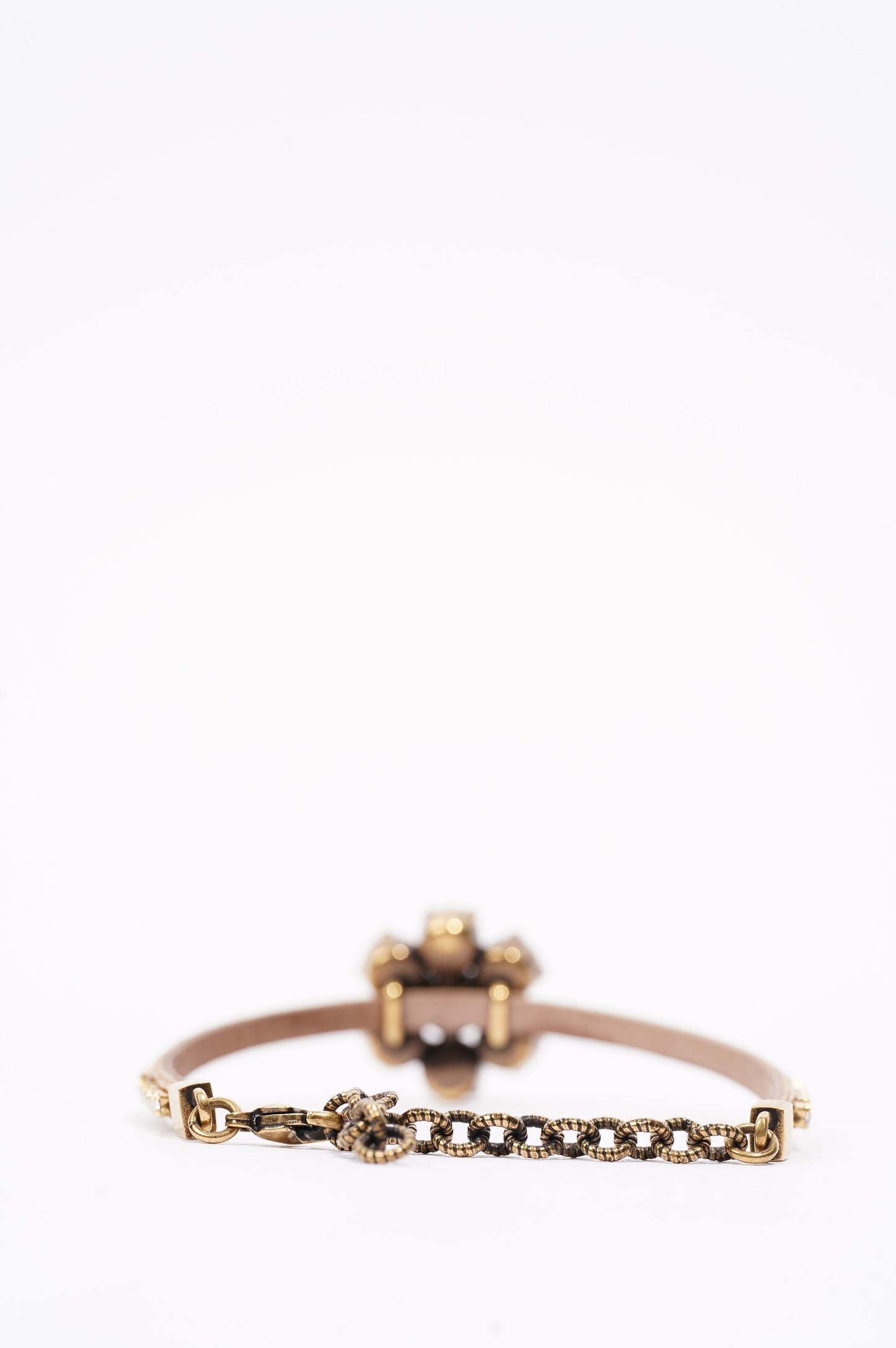 Gucci Womens Crystal Double G Bracelet Gold Crystal
