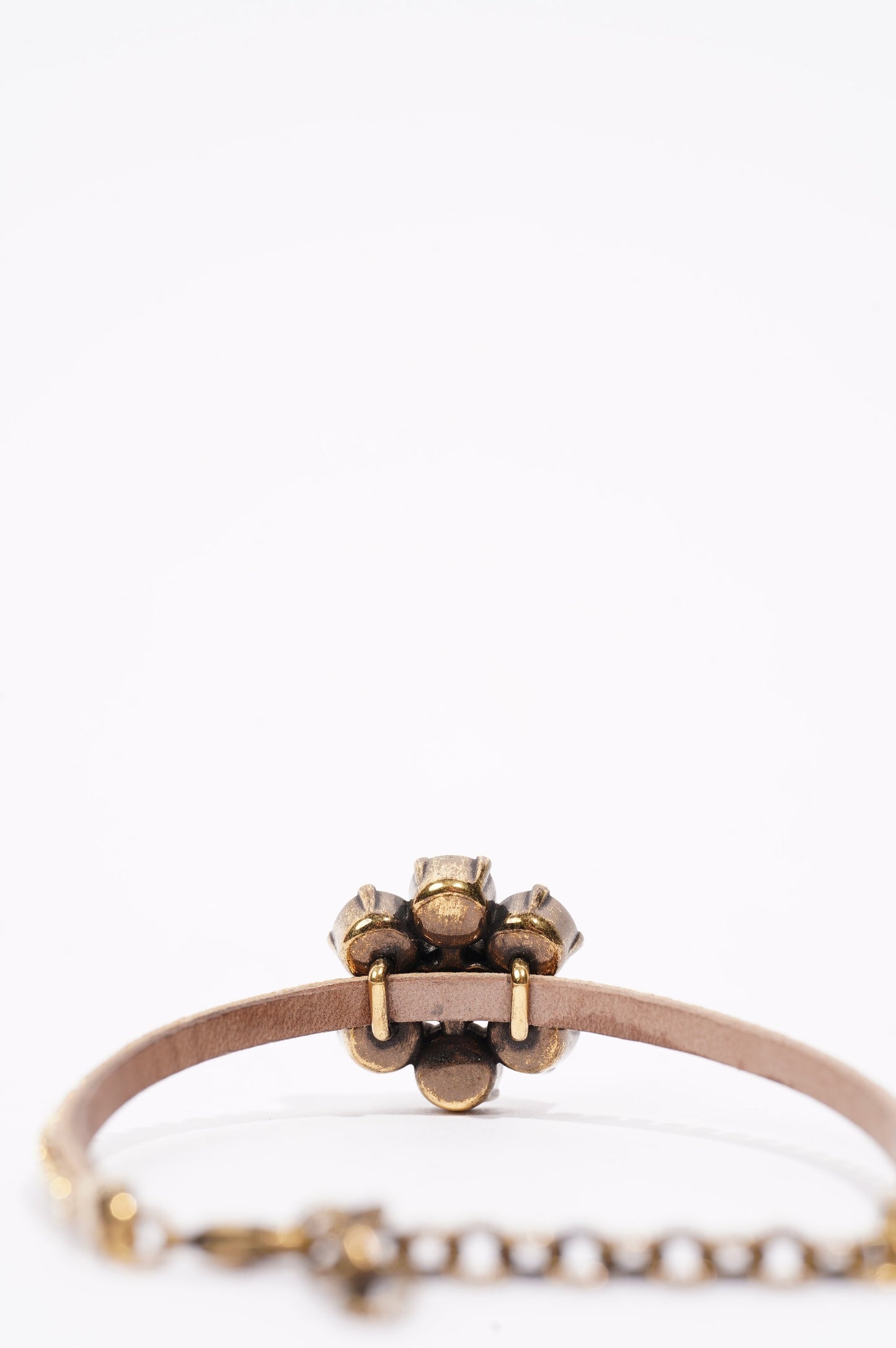 Gucci Womens Crystal Double G Bracelet Gold Crystal
