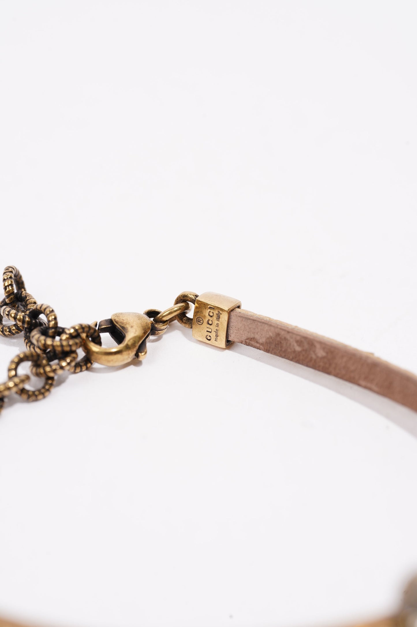 Gucci Womens Crystal Double G Bracelet Gold Crystal