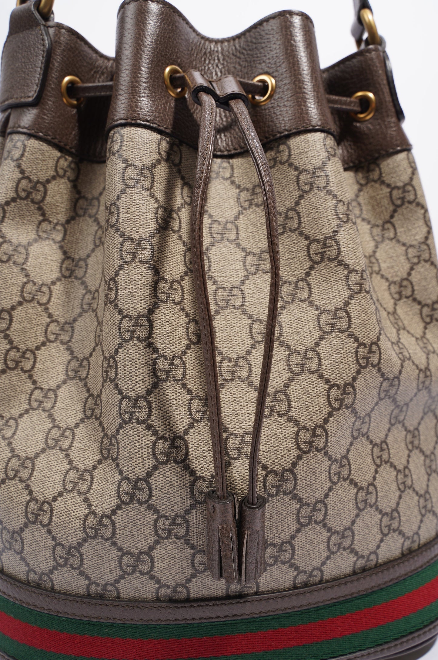 Gucci Womens Ophidia GG Bucket Bag Supreme Large