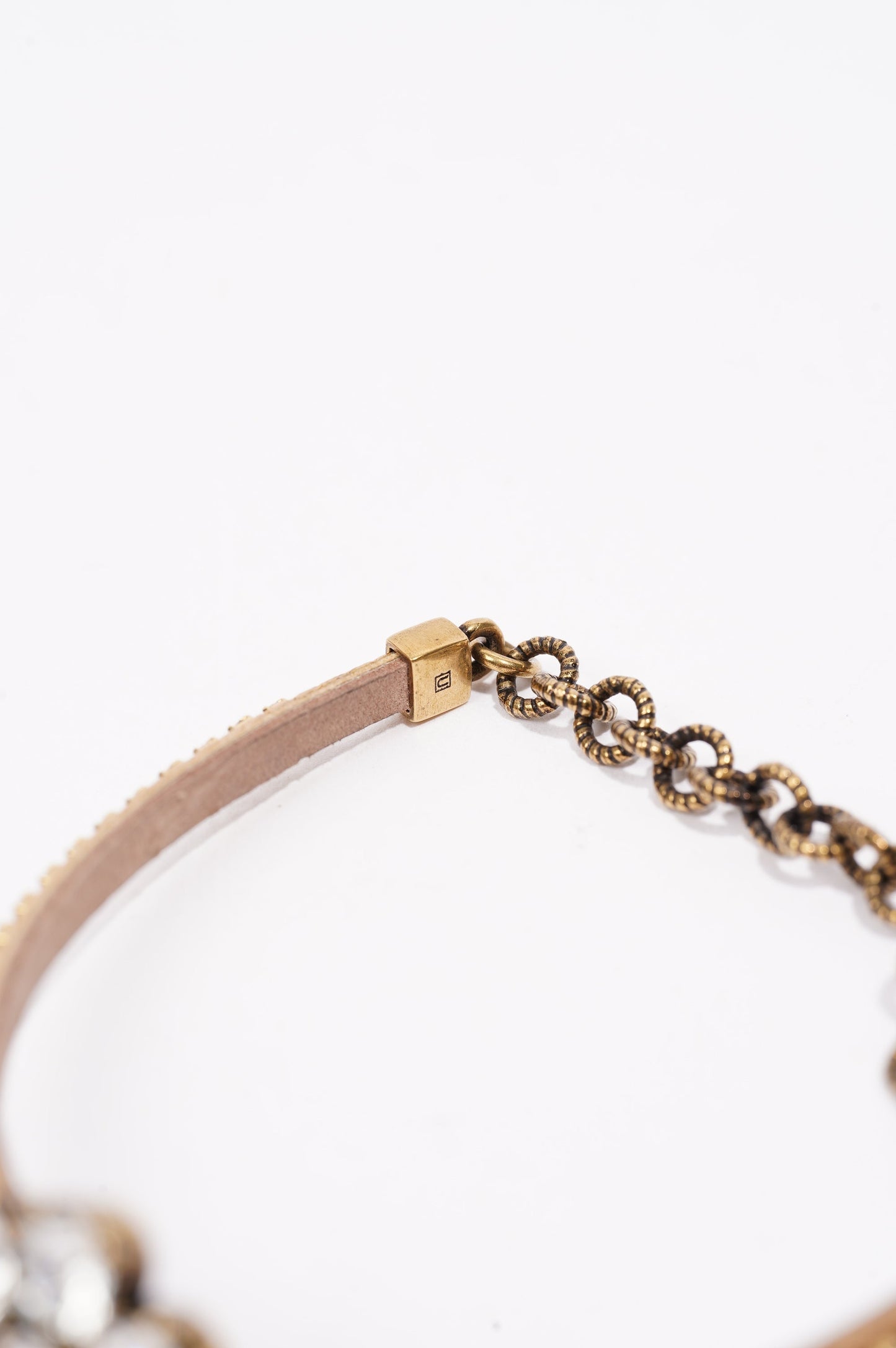 Gucci Womens Crystal Double G Bracelet Gold Crystal