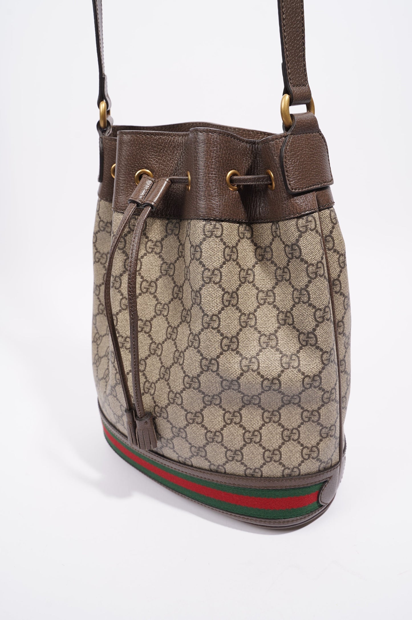 Gucci Womens Ophidia GG Bucket Bag Supreme Large