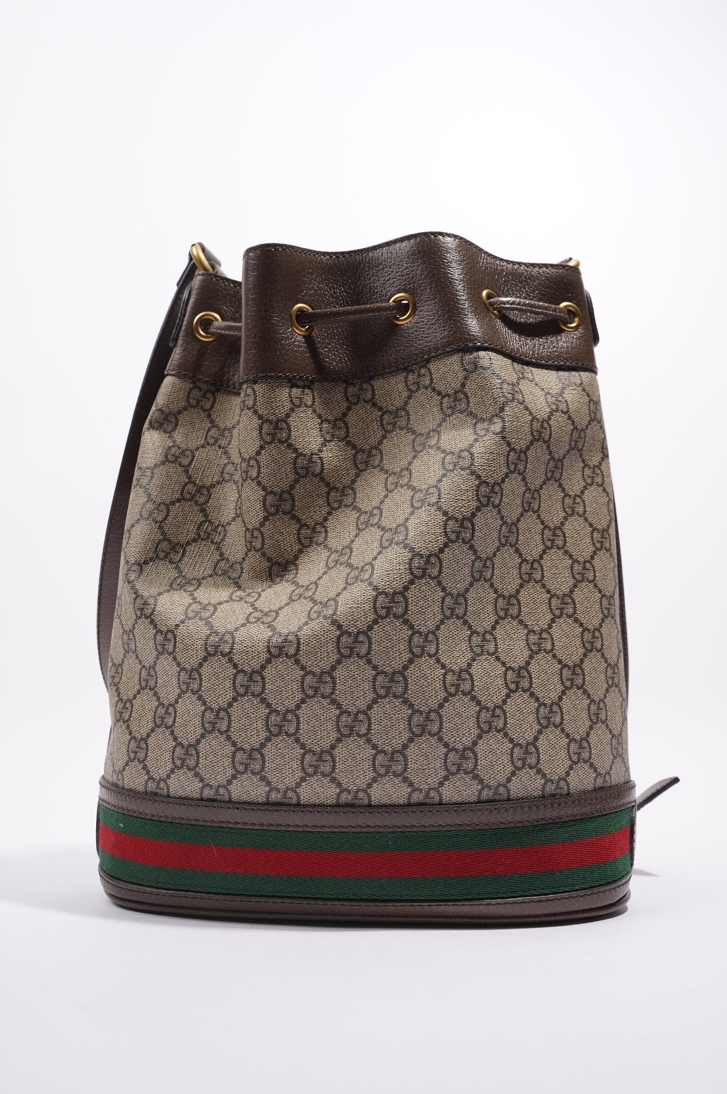 Gucci Womens Ophidia GG Bucket Bag Supreme Large