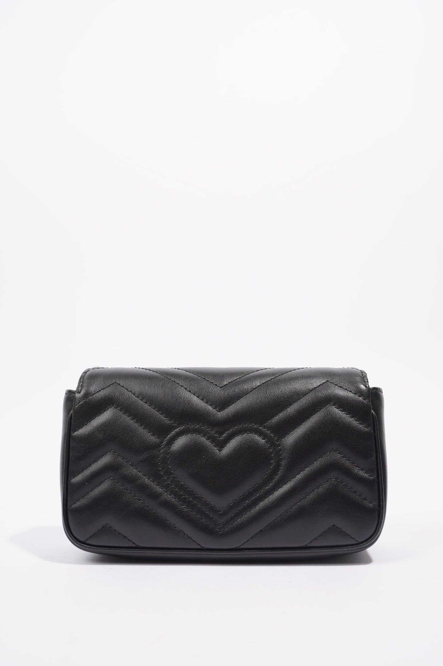 Gucci Womens Marmont Flap Black / Gold Super Mini