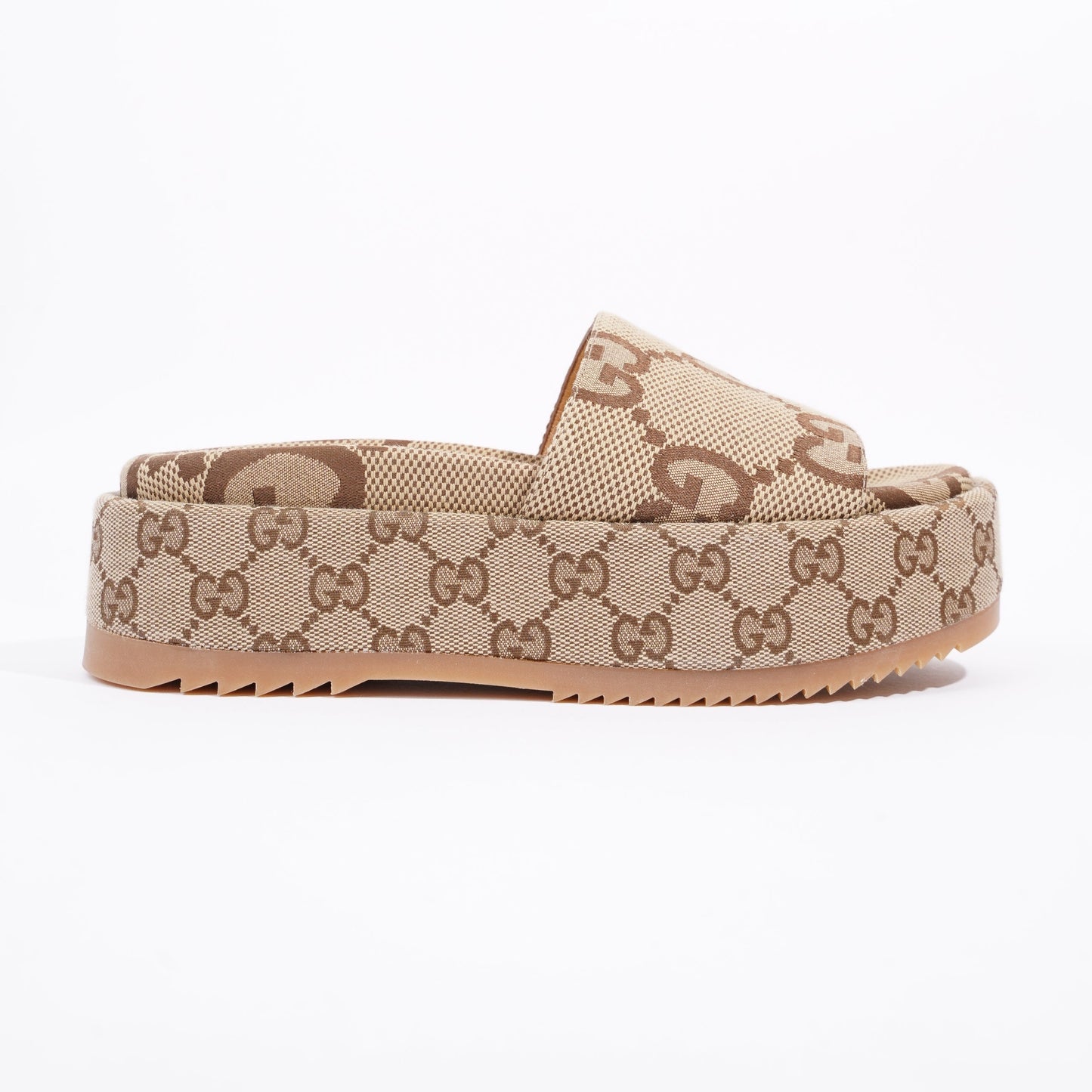 Gucci Womens Platform Slide Sandal Beige EU 35 / UK 2